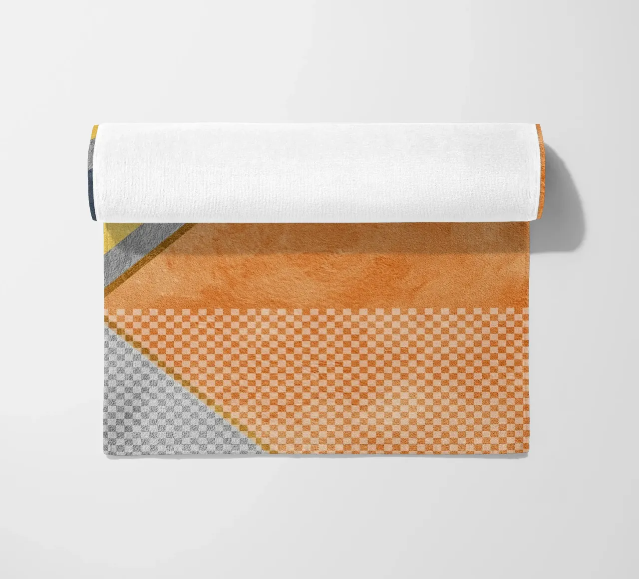 abstract art geometric orange color telo mare da vintageshop
