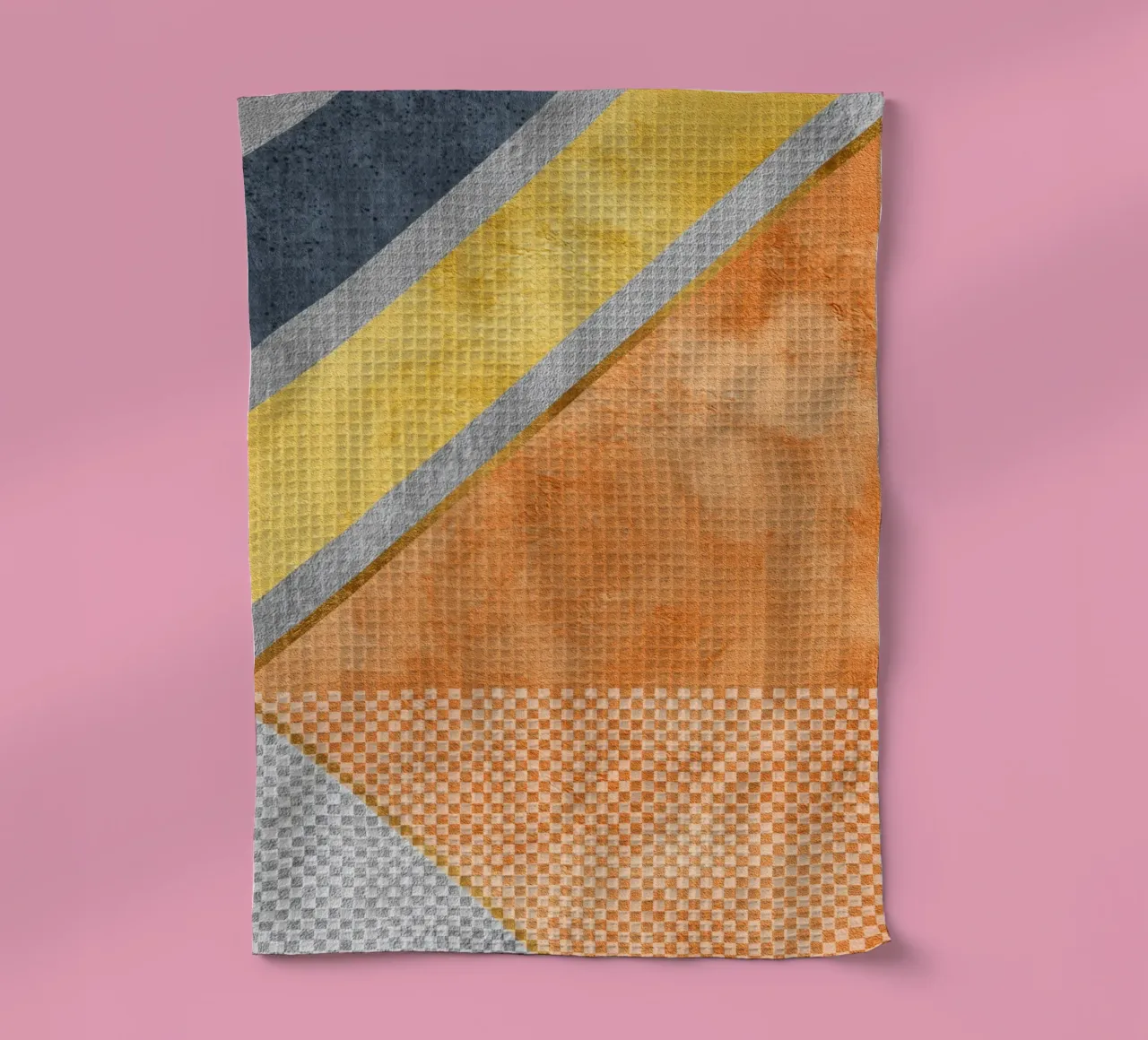 abstract art geometric orange color canovaccio da cucina da vintageshop