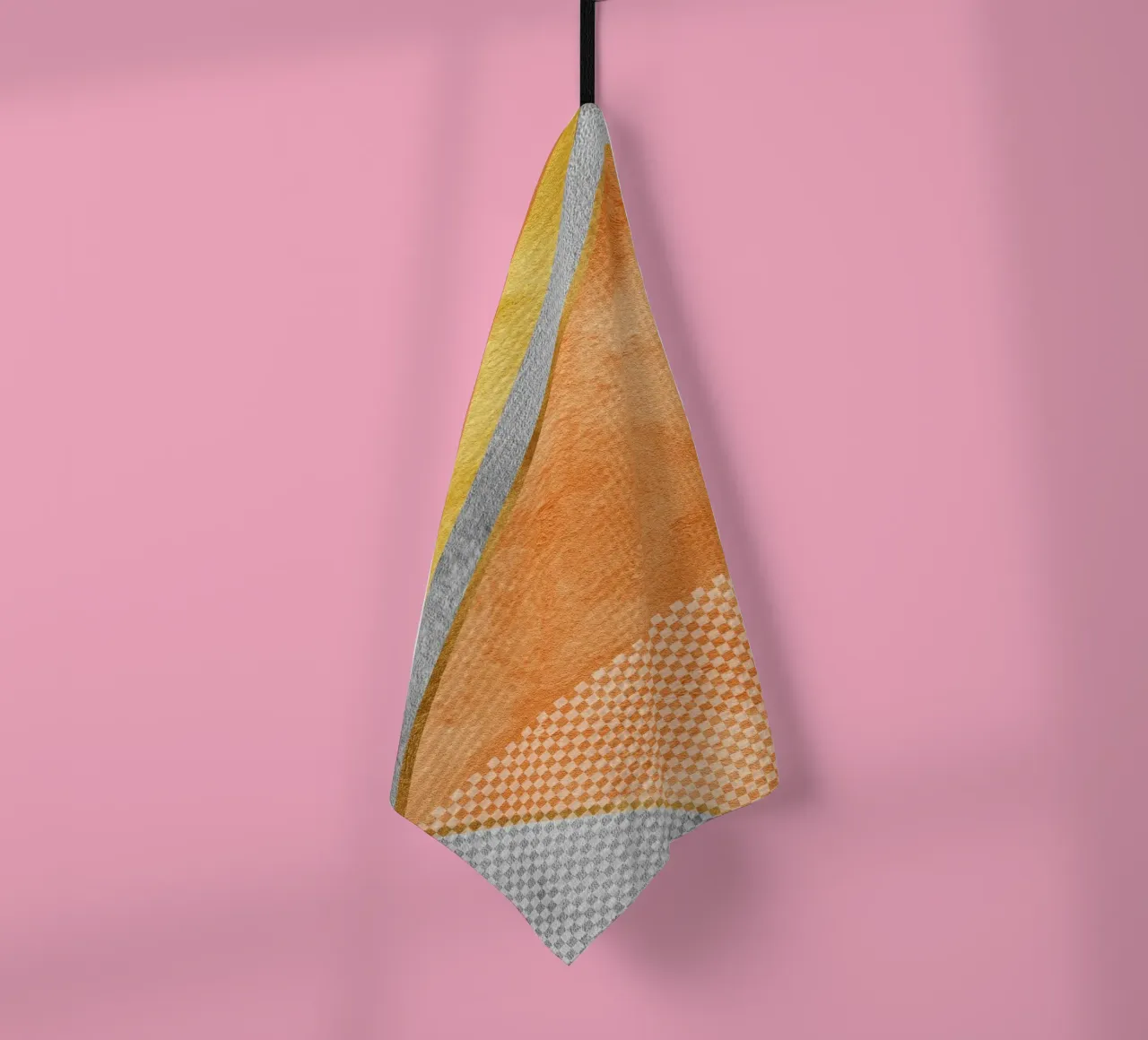 abstract art geometric orange color canovaccio da cucina da vintageshop