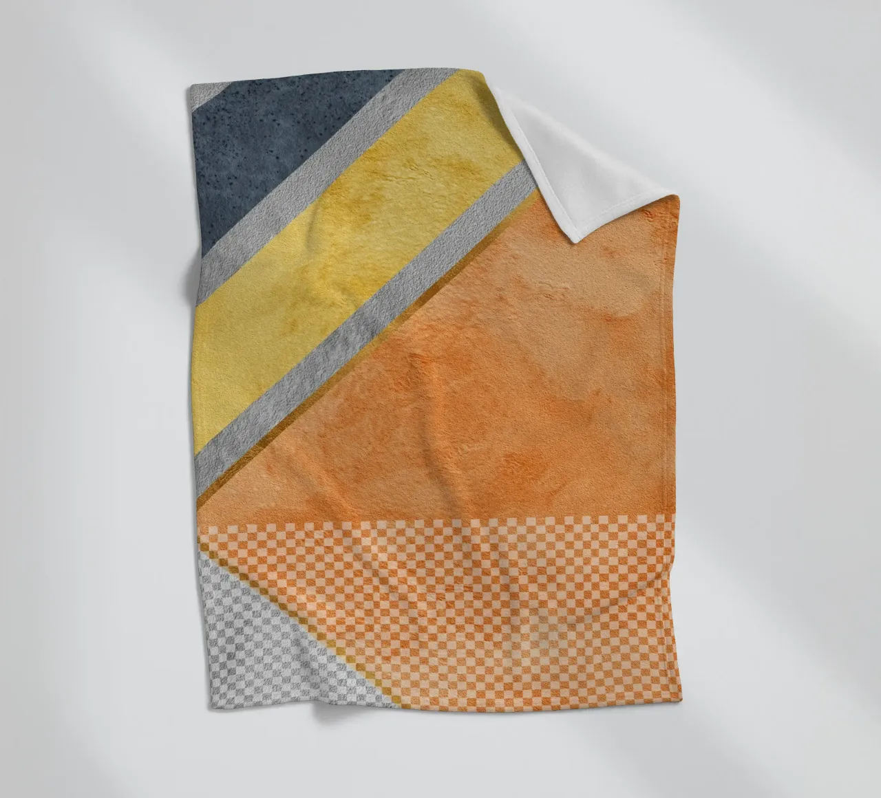abstract art geometric orange color coperta in pile da vintageshop