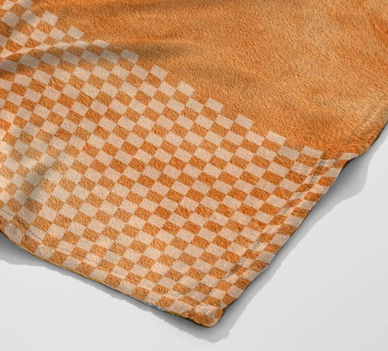 abstract art geometric orange color coperta in pile da vintageshop
