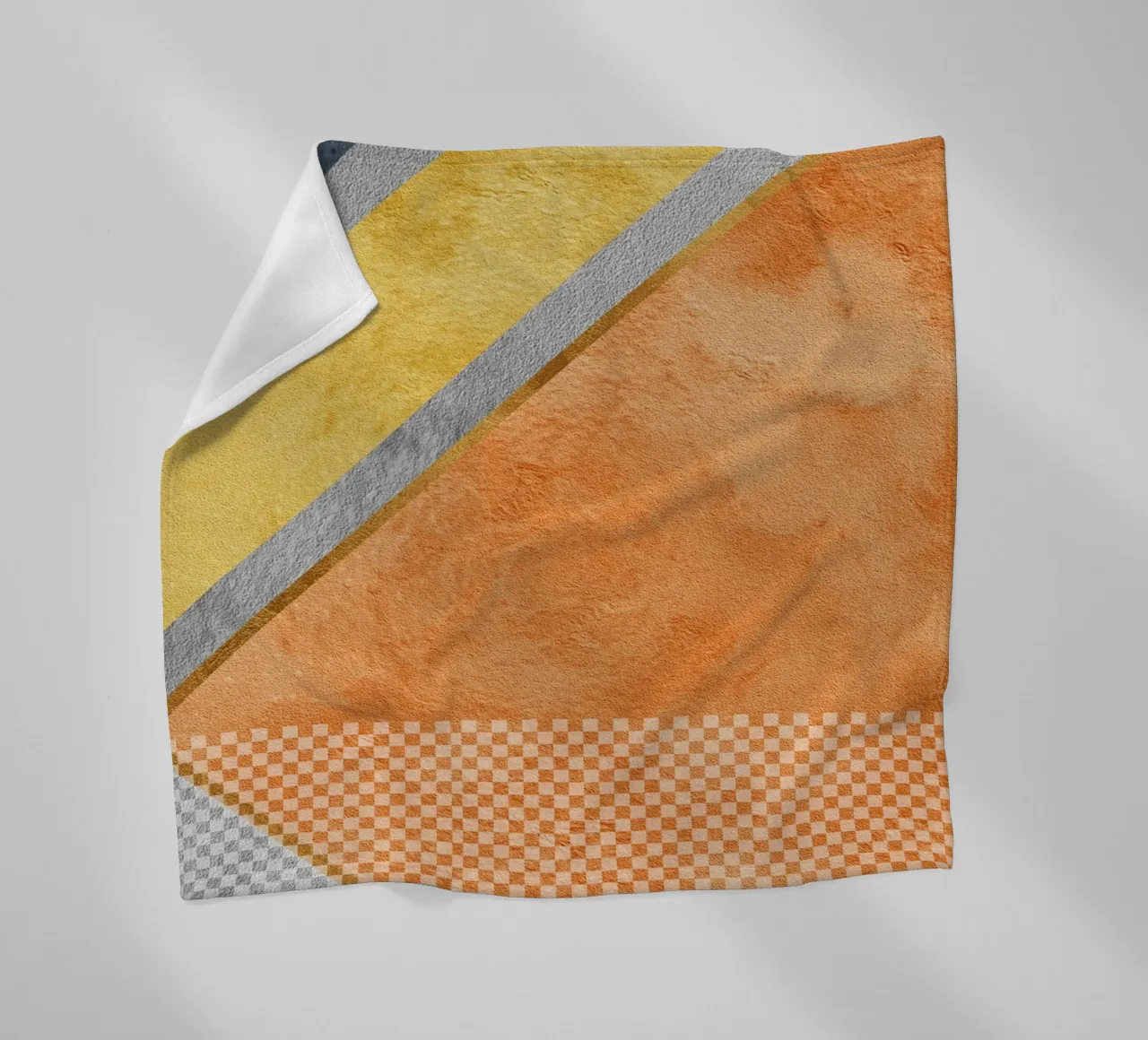 abstract art geometric orange color coperta in pile da vintageshop