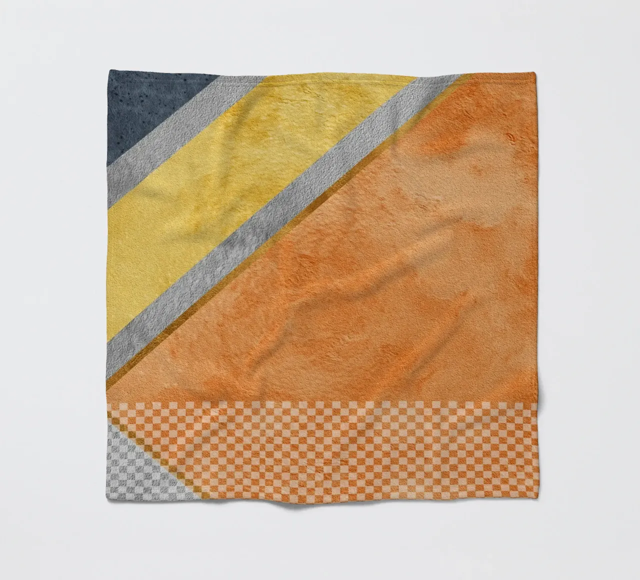 abstract art geometric orange color coperta in pile da vintageshop