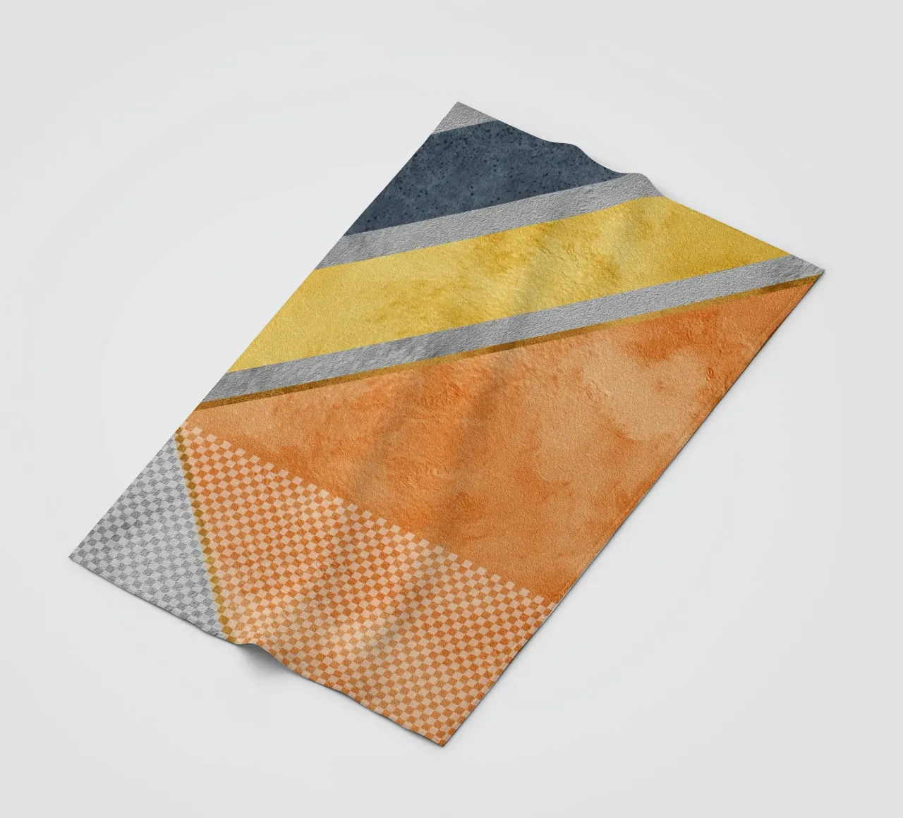 abstract art geometric orange color coperta in pile da vintageshop
