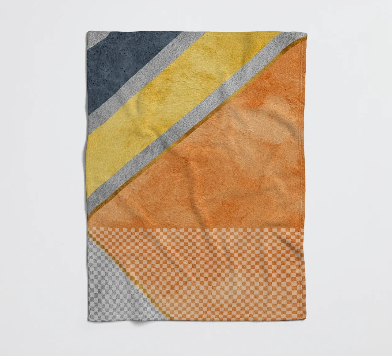 abstract art geometric orange color coperta in pile da vintageshop
