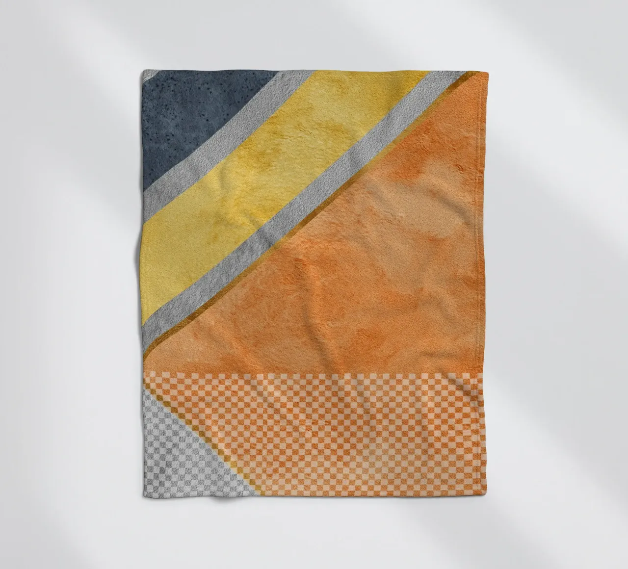 abstract art geometric orange color coperta in pile da vintageshop