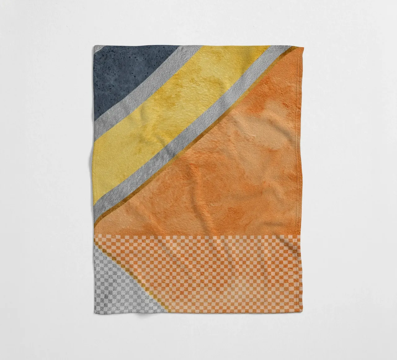 abstract art geometric orange color coperta in pile da vintageshop