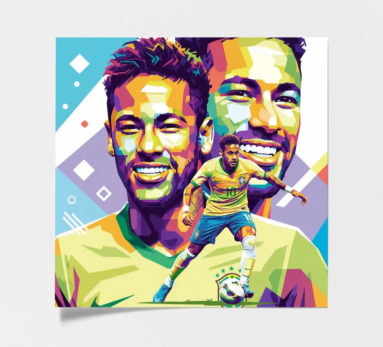 Neymar - WPAP art style (1) foglio adesivo da Hantamrata
