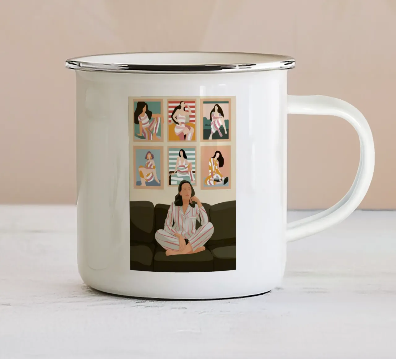 Galerie Regard Repose mug en émail de Bring Haven