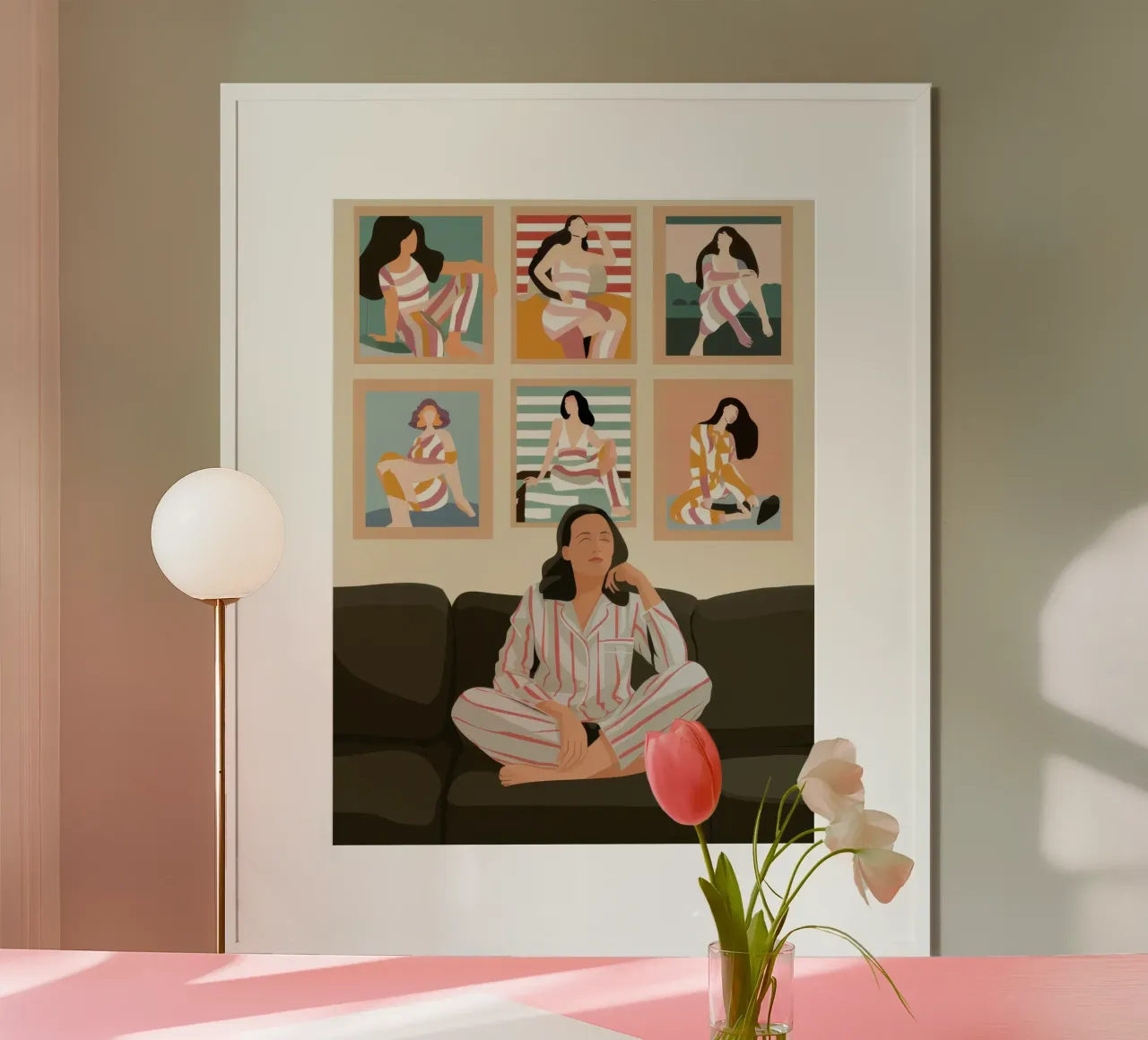 Galleria Sguardo Riposo poster con telaio in alluminio da Bring Haven