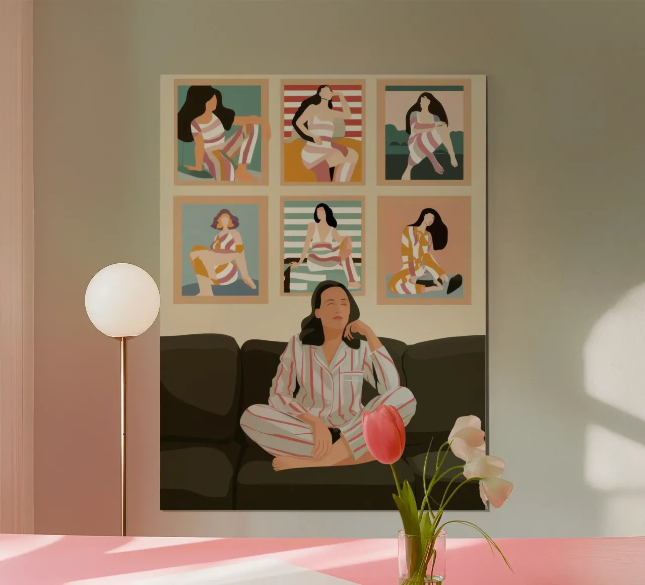 Galleria Sguardo Riposo poster con telaio in alluminio da Bring Haven