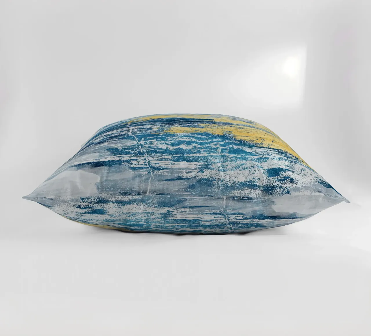 abstract art concrete texture blue and yellow cuscino da vintageshop