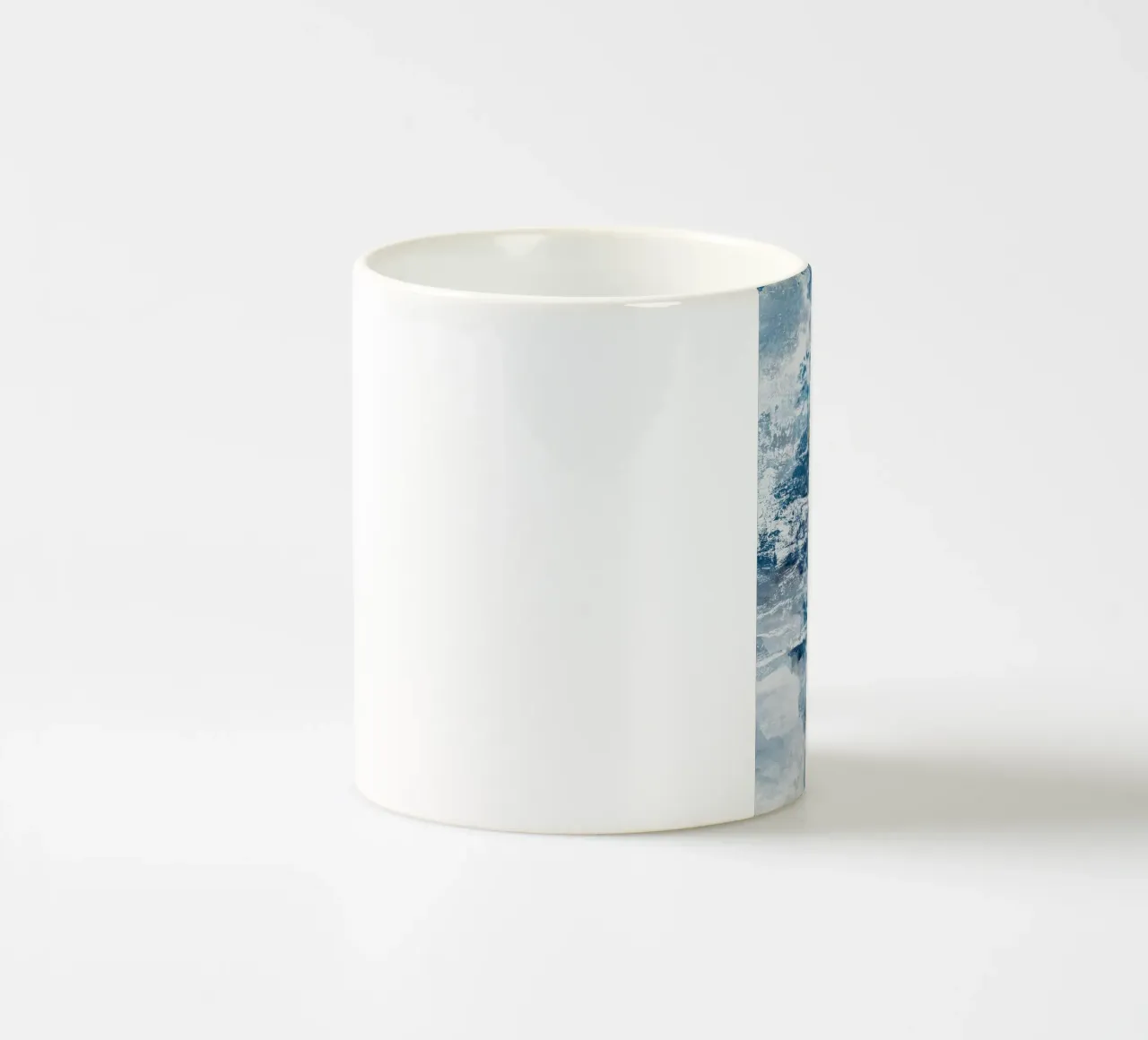 abstract art concrete texture blue and yellow tazza in ceramica da vintageshop