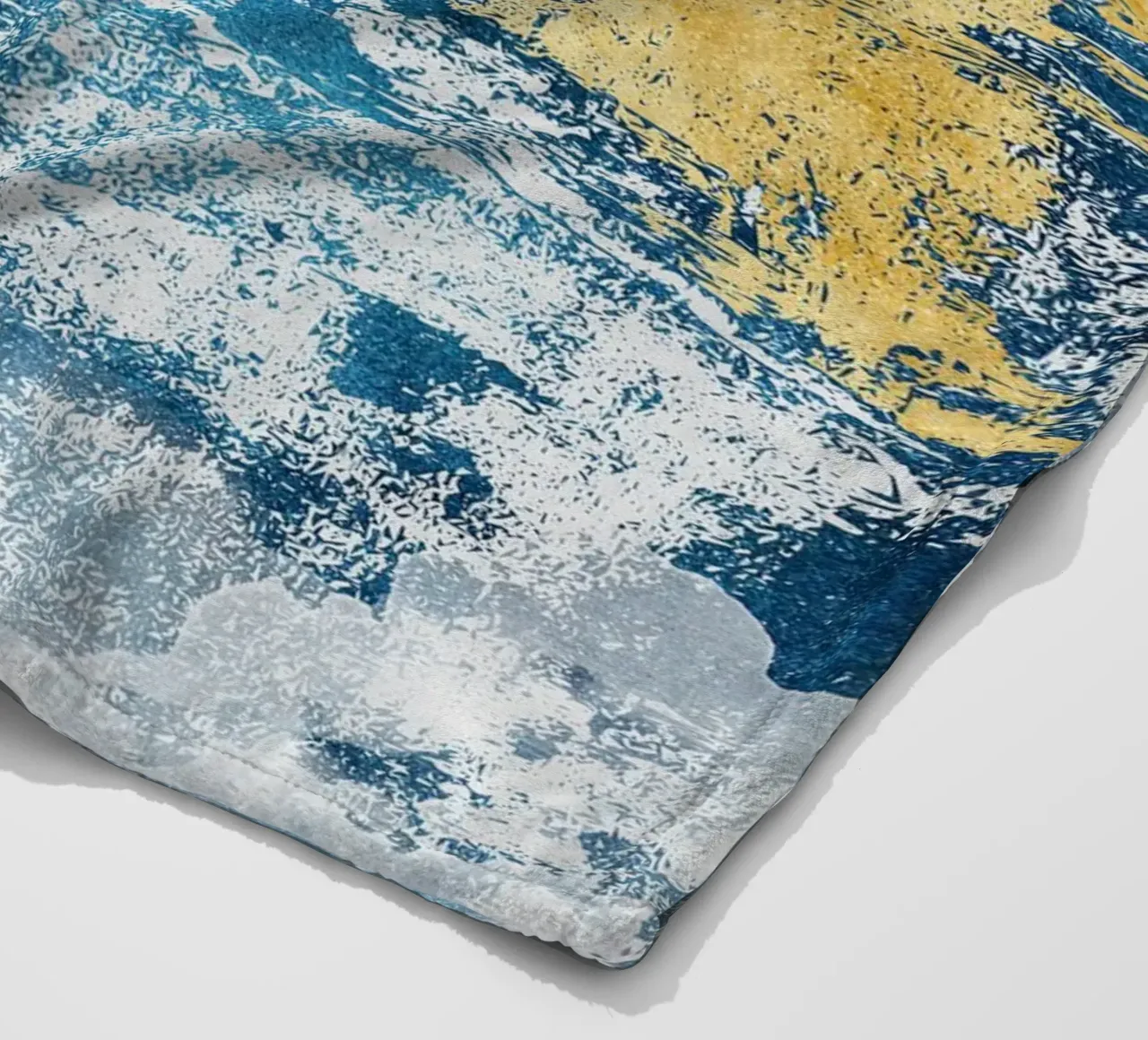 abstract art concrete texture blue and yellow coperta in pile da vintageshop