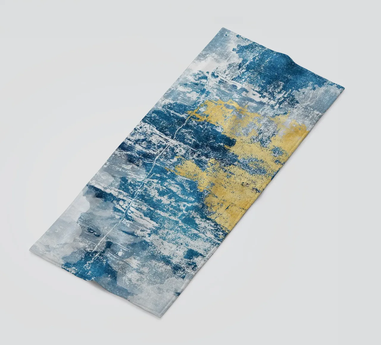 abstract art concrete texture blue and yellow telo mare da vintageshop
