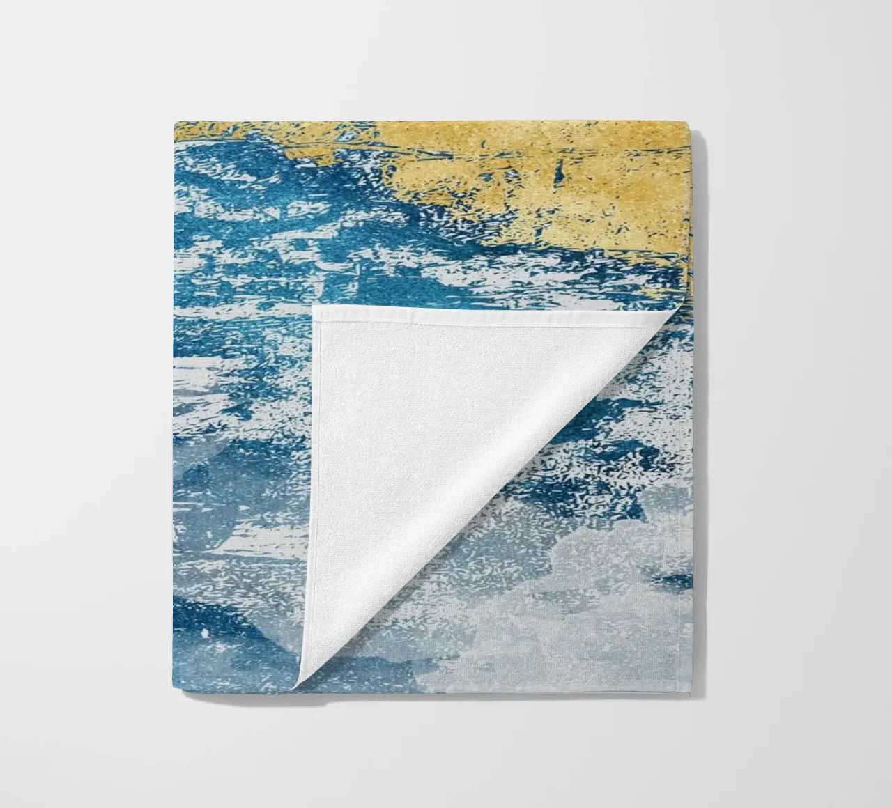 abstract art concrete texture blue and yellow telo mare da vintageshop