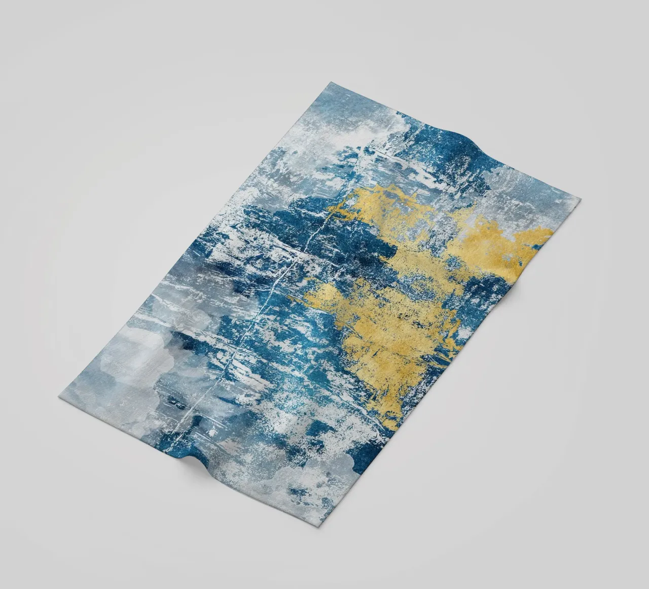 abstract art concrete texture blue and yellow telo mare da vintageshop