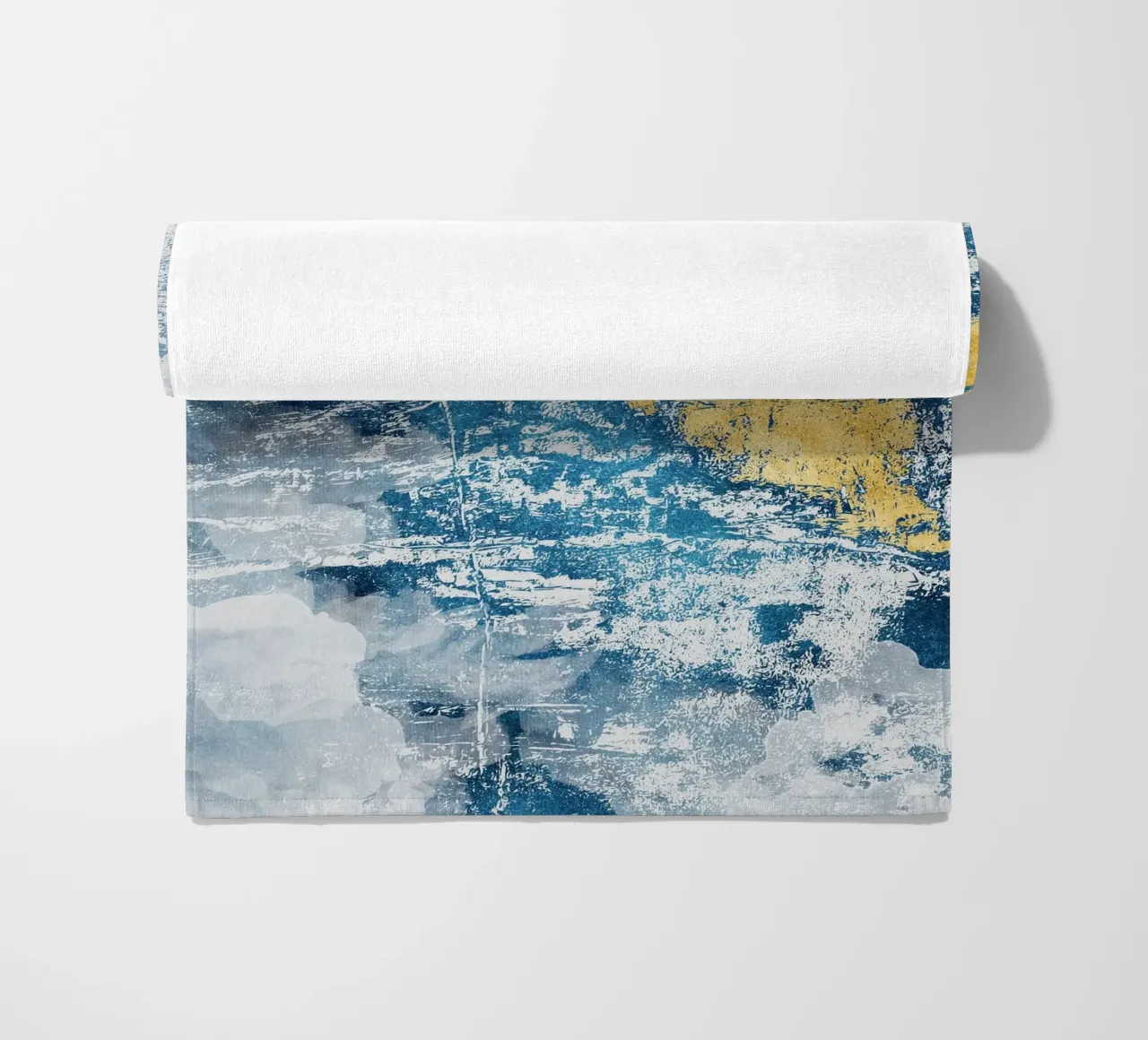 abstract art concrete texture blue and yellow telo mare da vintageshop