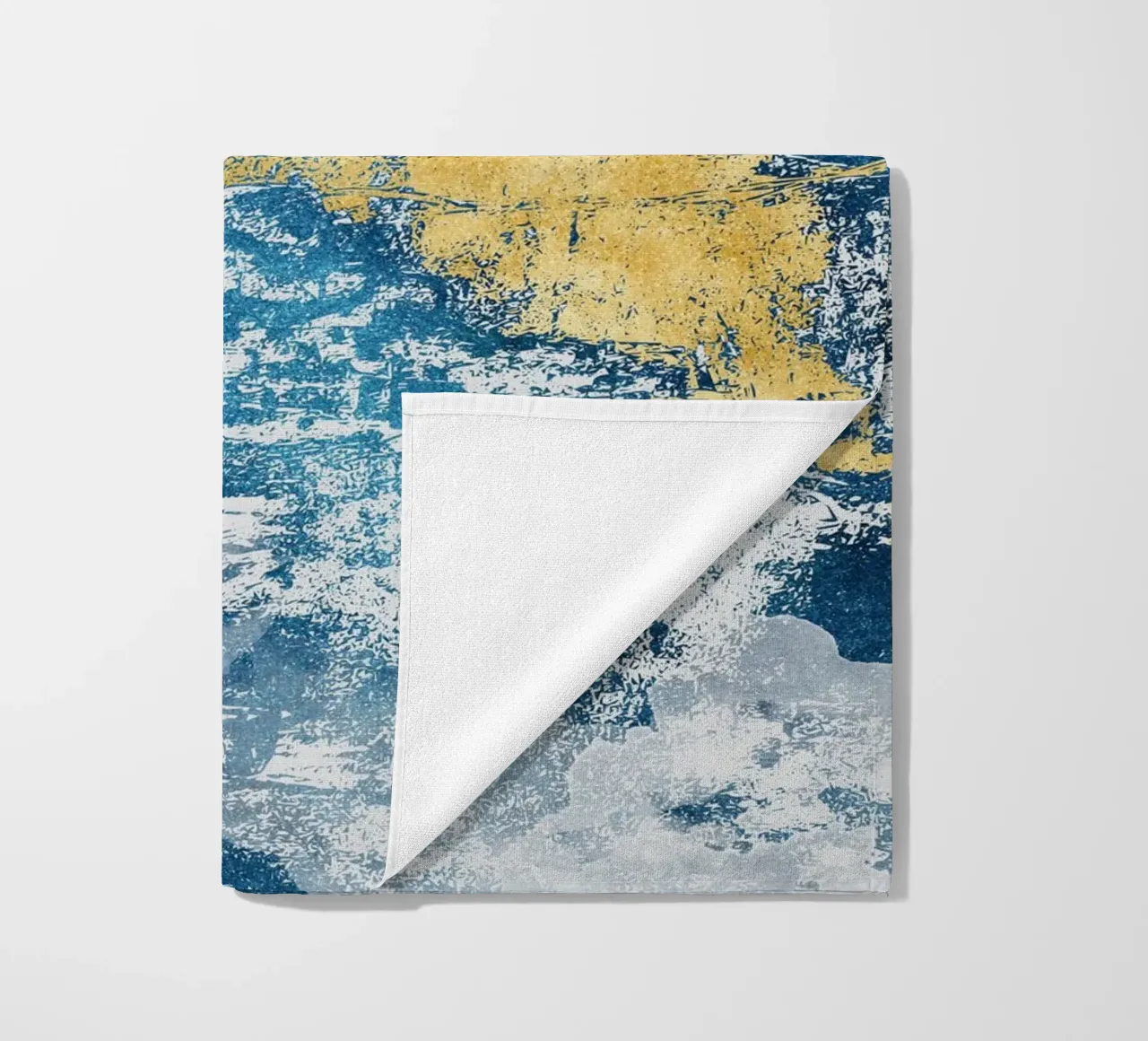abstract art concrete texture blue and yellow telo mare da vintageshop