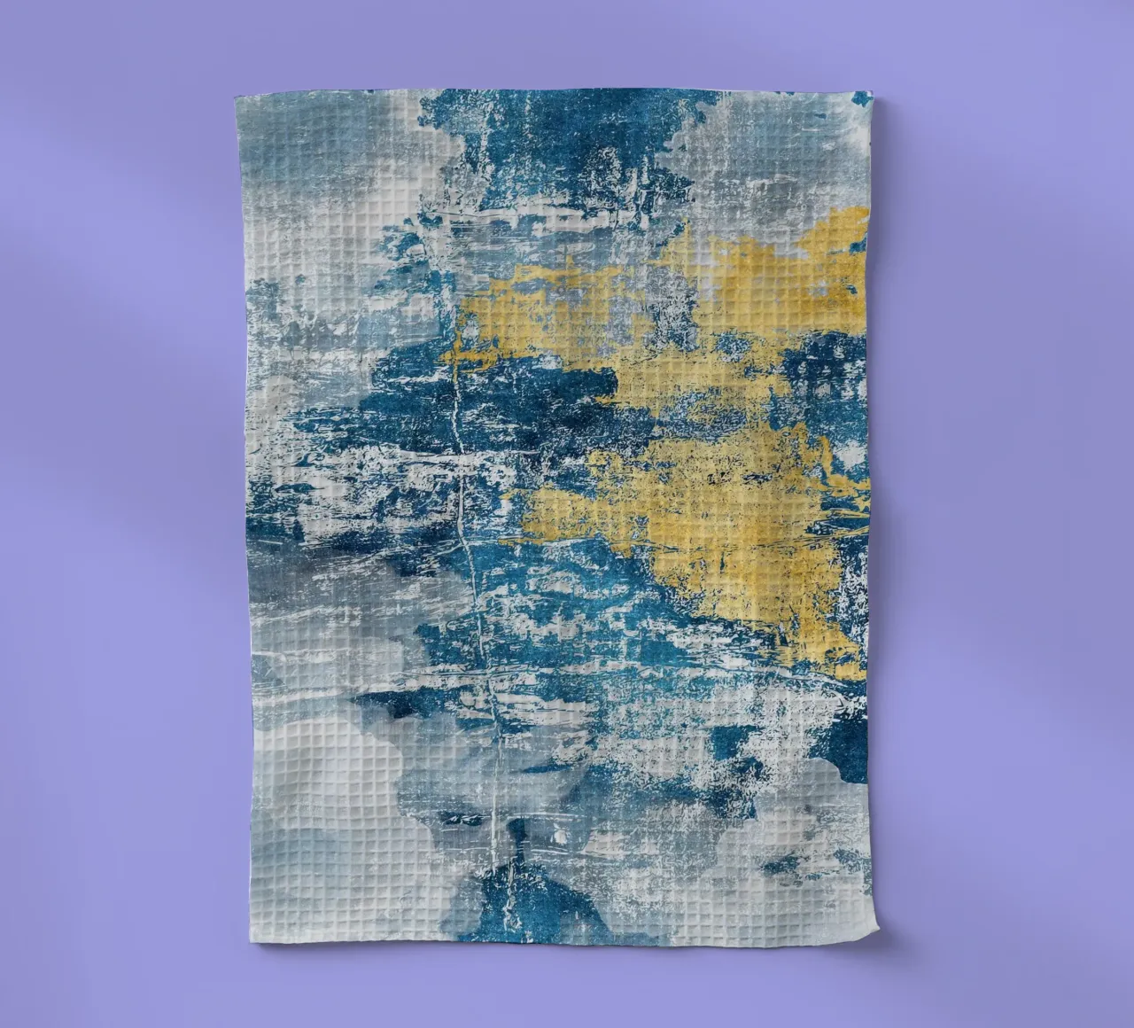 abstract art concrete texture blue and yellow canovaccio da cucina da vintageshop