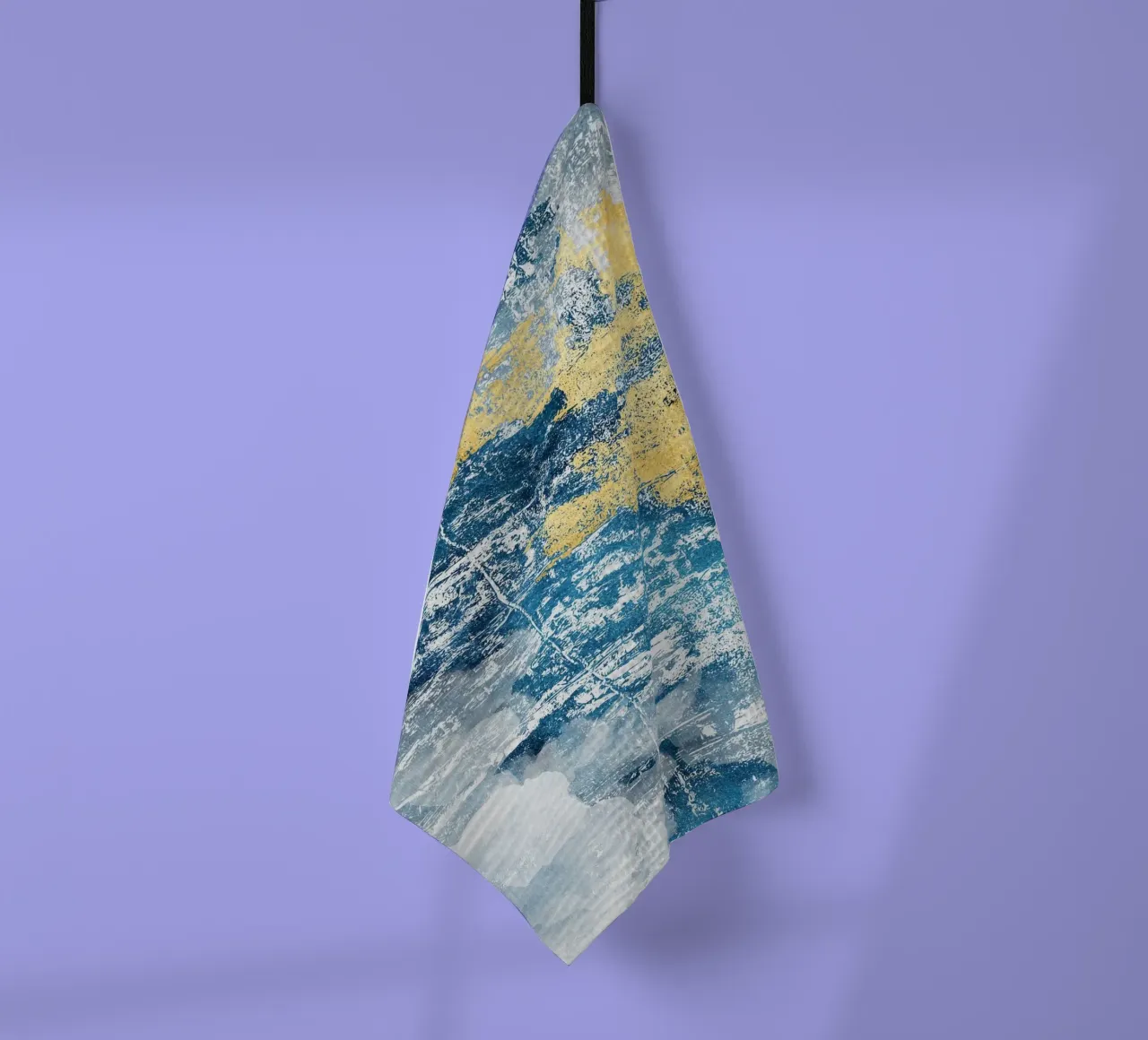 abstract art concrete texture blue and yellow canovaccio da cucina da vintageshop