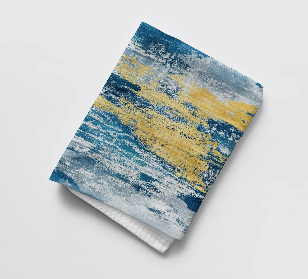 abstract art concrete texture blue and yellow canovaccio da cucina da vintageshop