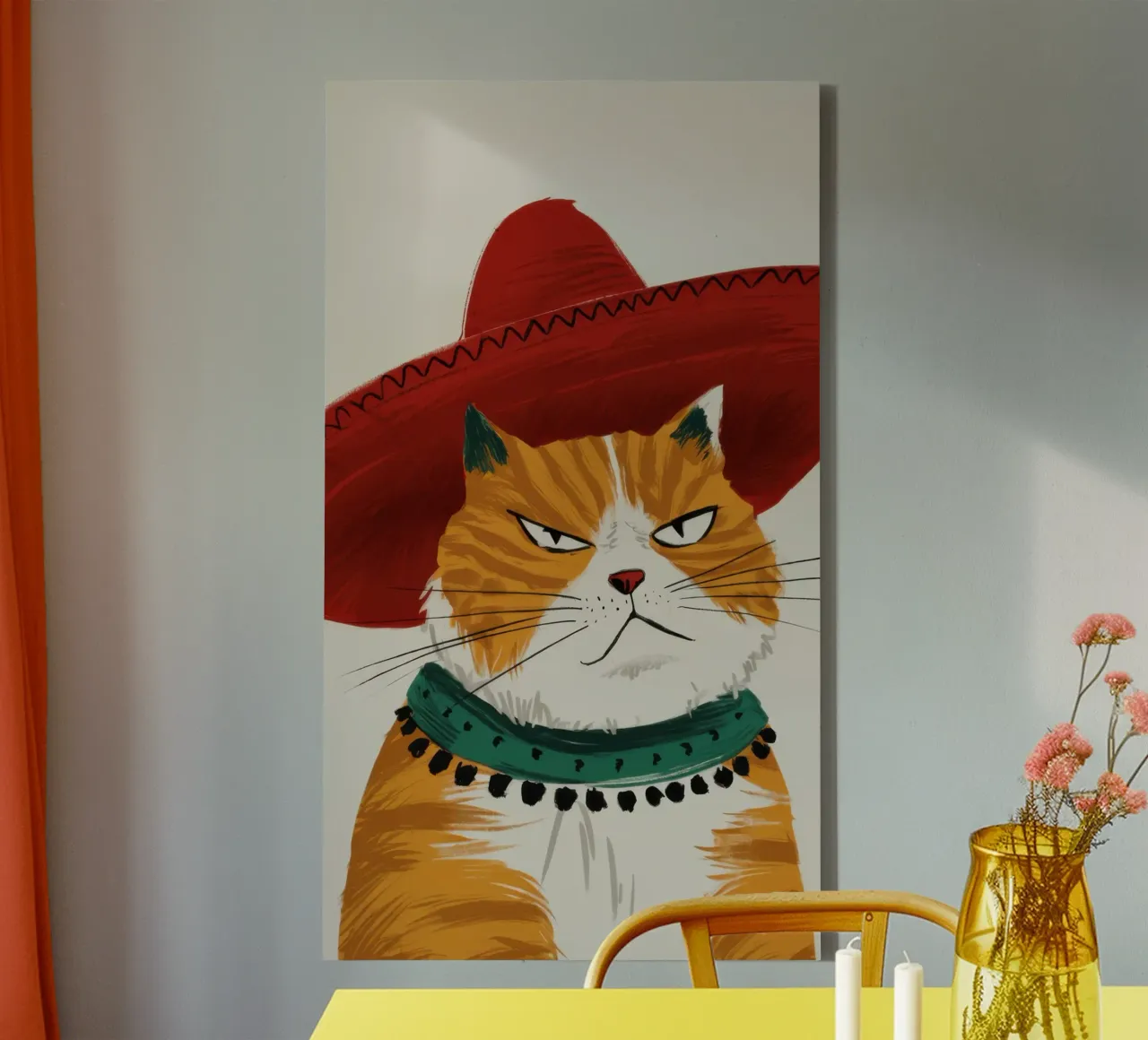Cappello Cat Majesty tela con Cornice a cassetta da Bring Haven