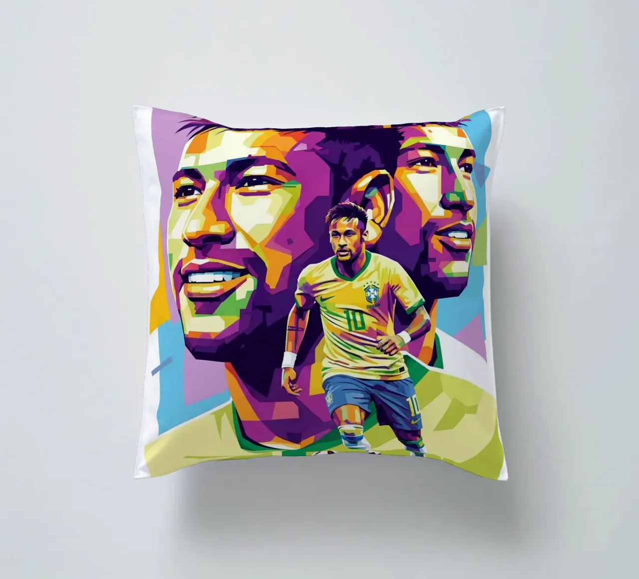 Neymar - WPAP art style (2) cuscino da Hantamrata