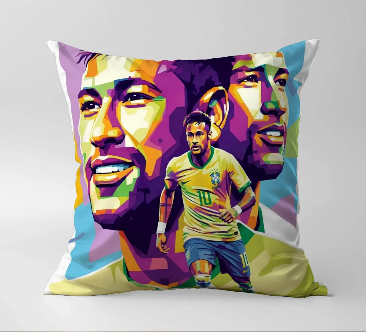 Neymar - WPAP art style (2) cuscino da Hantamrata
