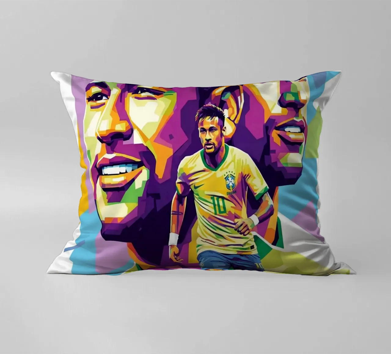 Neymar - WPAP art style (2) cuscino da Hantamrata