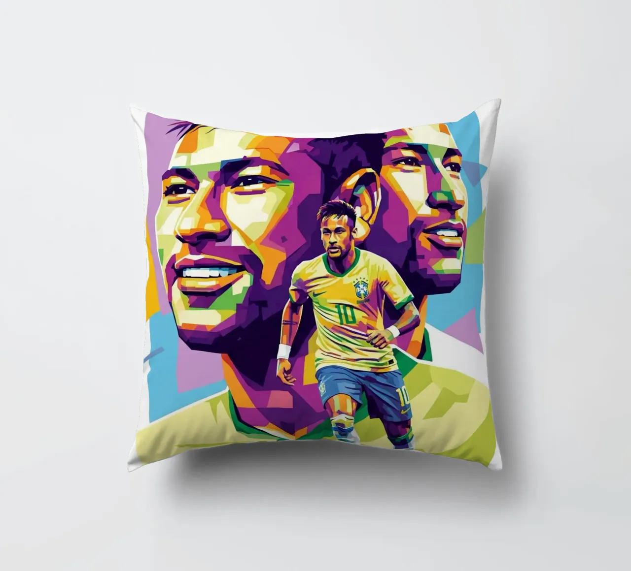 Neymar - WPAP art style (2) cuscino da Hantamrata