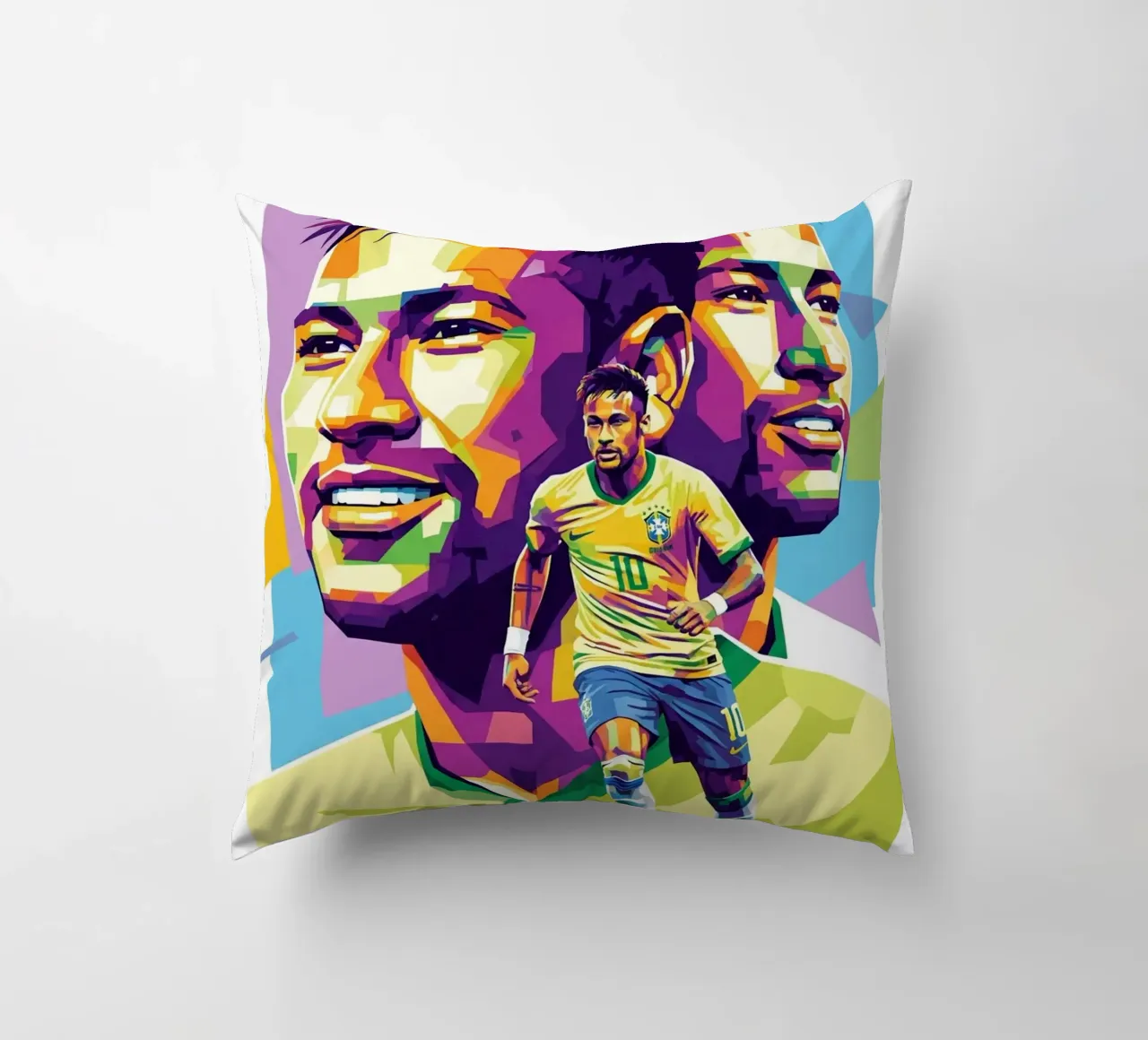Neymar - WPAP art style (2) cuscino da Hantamrata