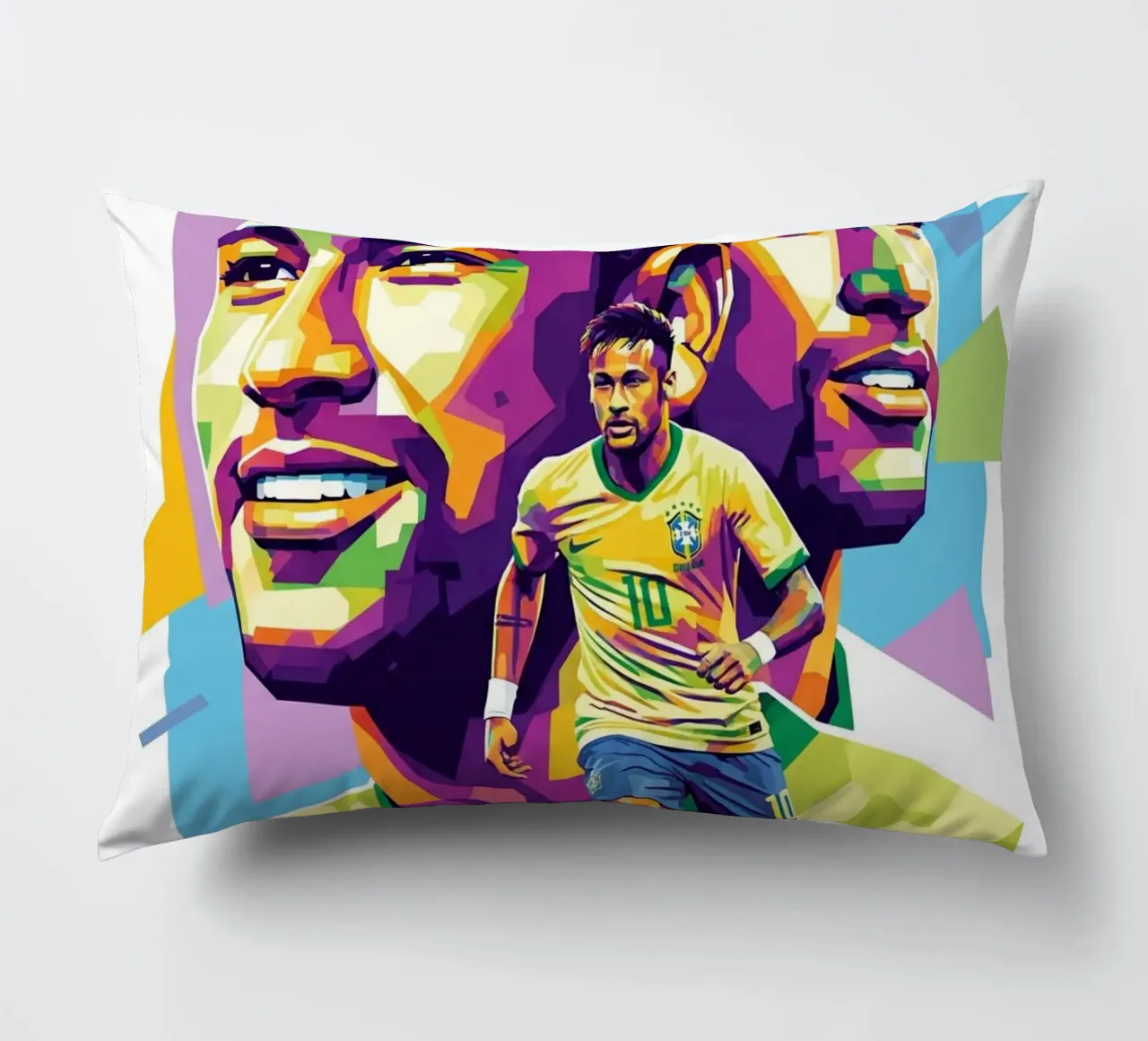 Neymar - WPAP art style (2) cuscino da Hantamrata