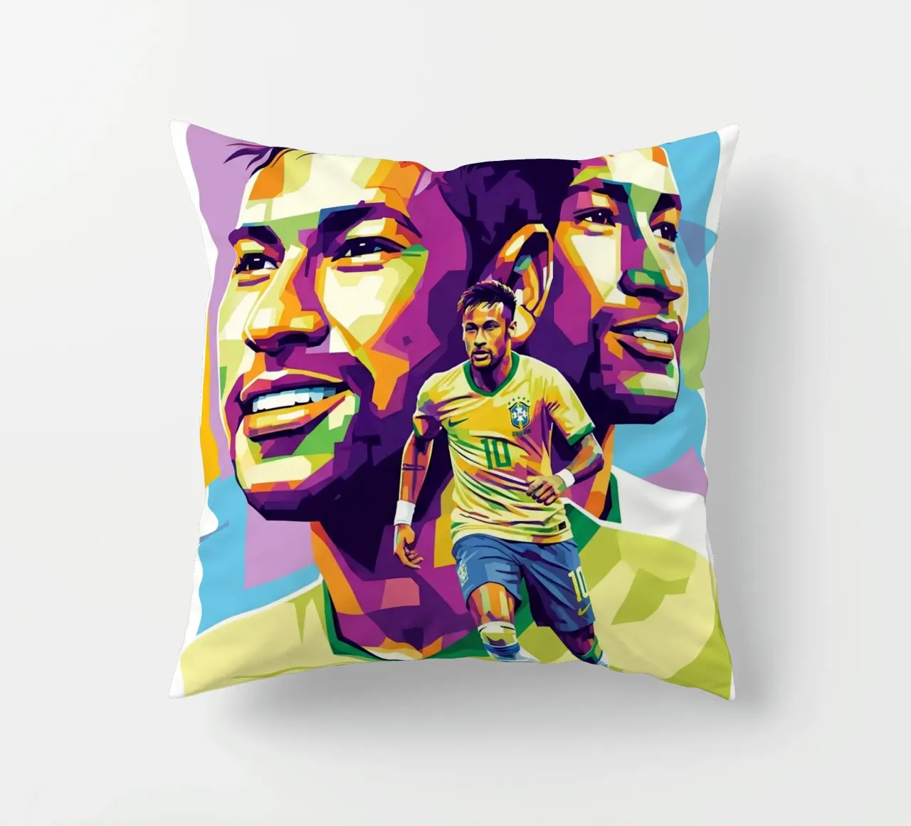 Neymar - WPAP art style (2) cuscino da Hantamrata