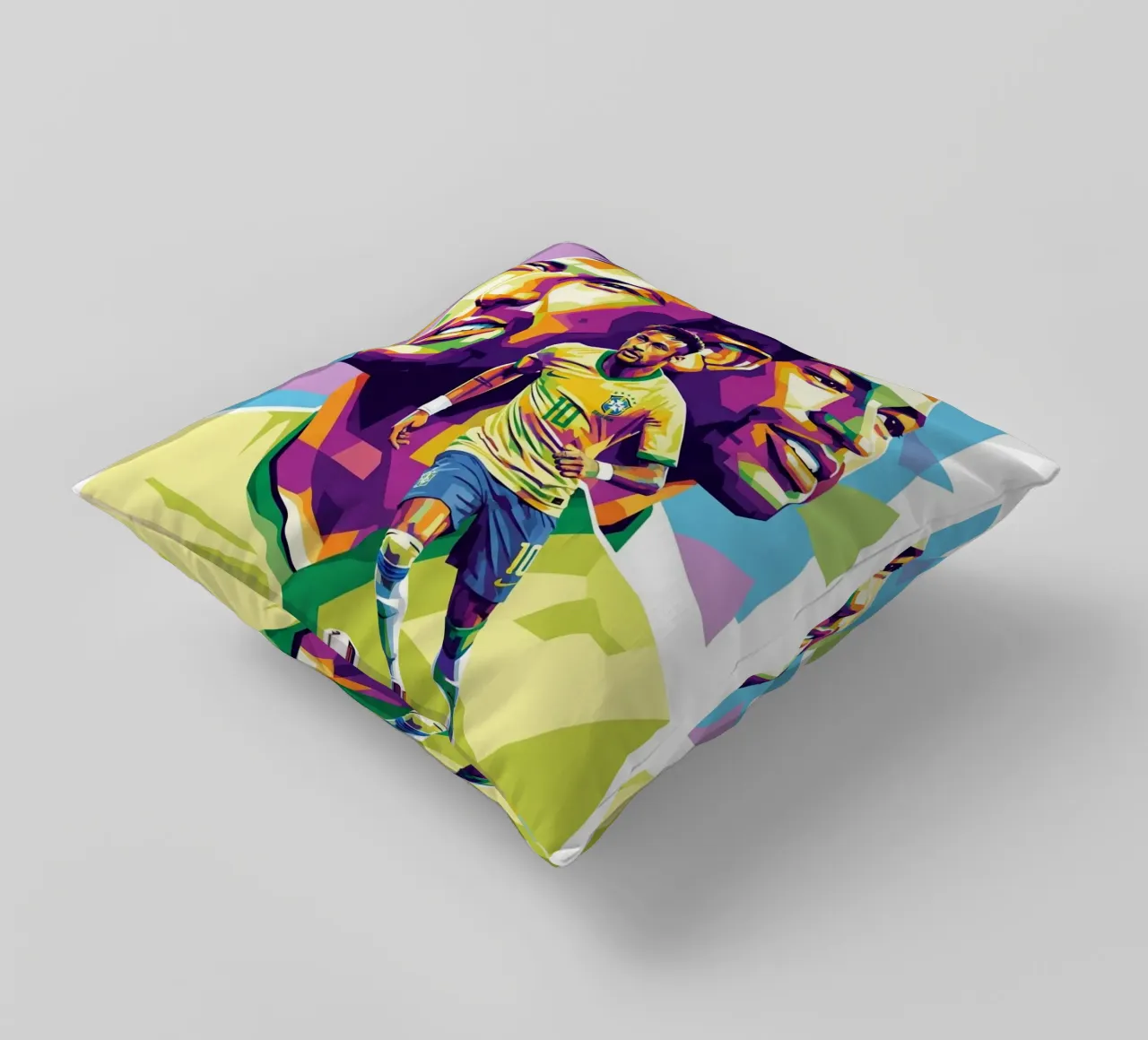 Neymar - WPAP art style (2) cuscino da Hantamrata