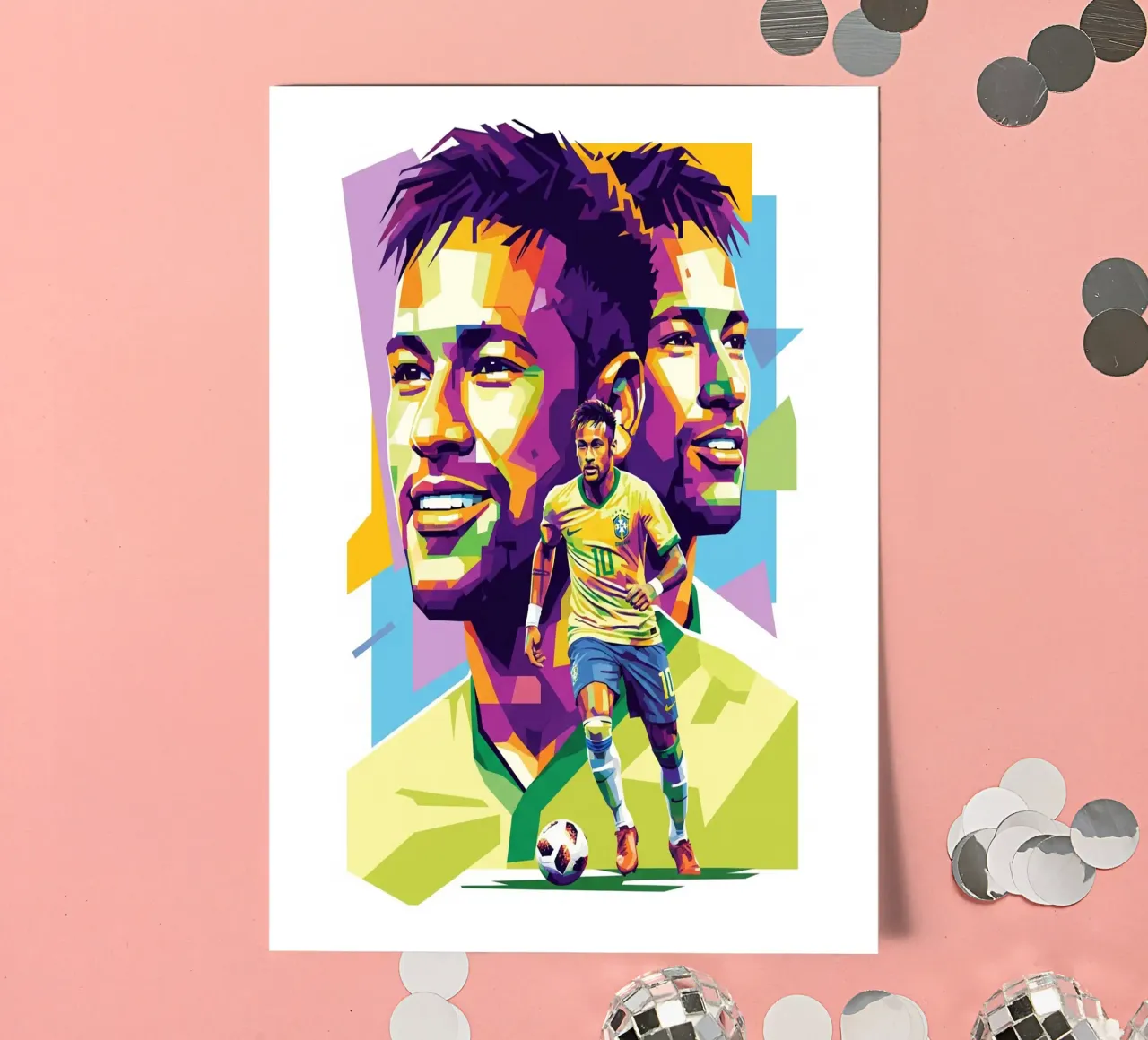 Neymar - WPAP art style (2) foglio adesivo da Hantamrata
