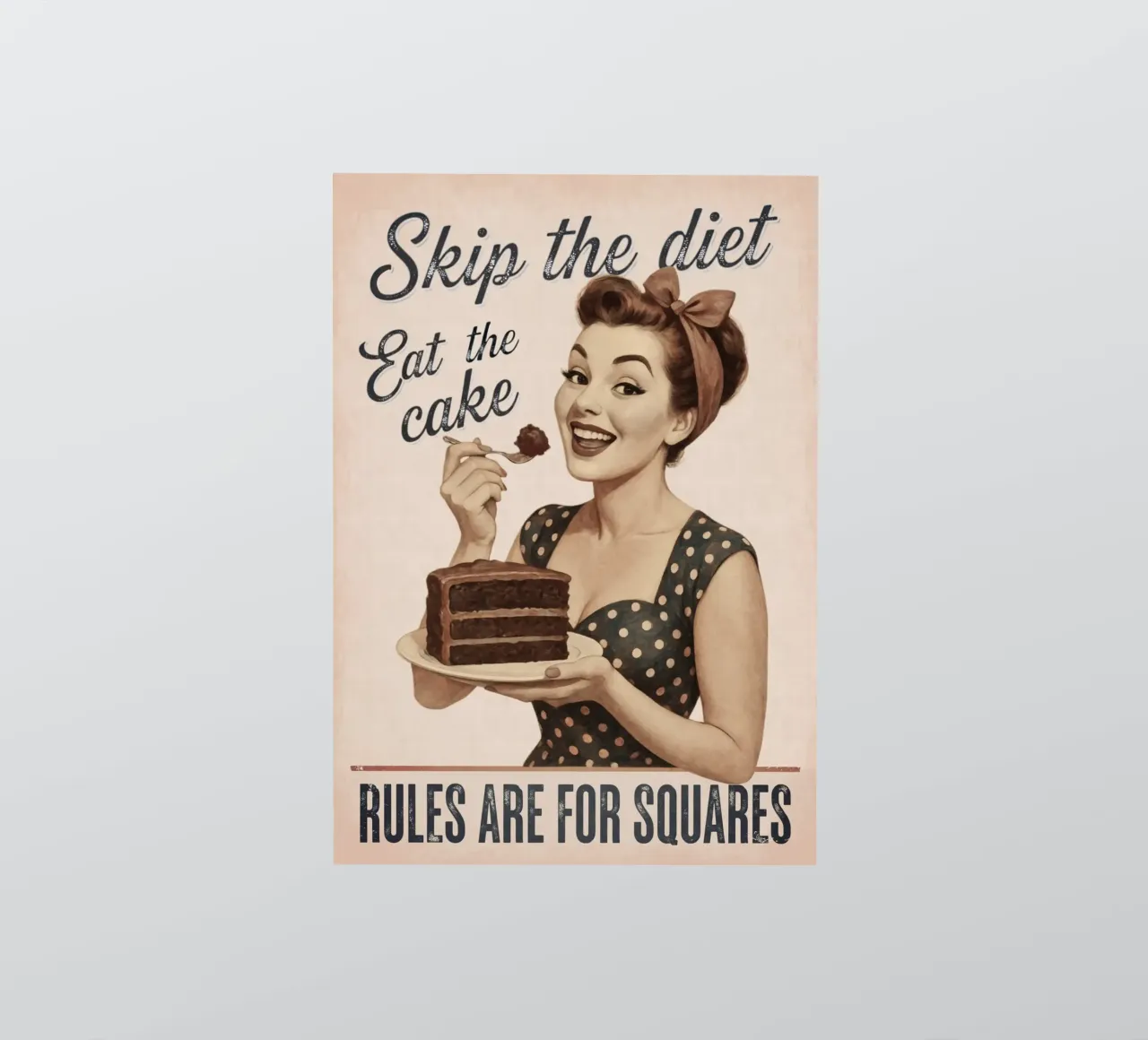 Skip the diet, eat the cake. Rules are for Squares Vintage sticker by Hecate Pim Designs