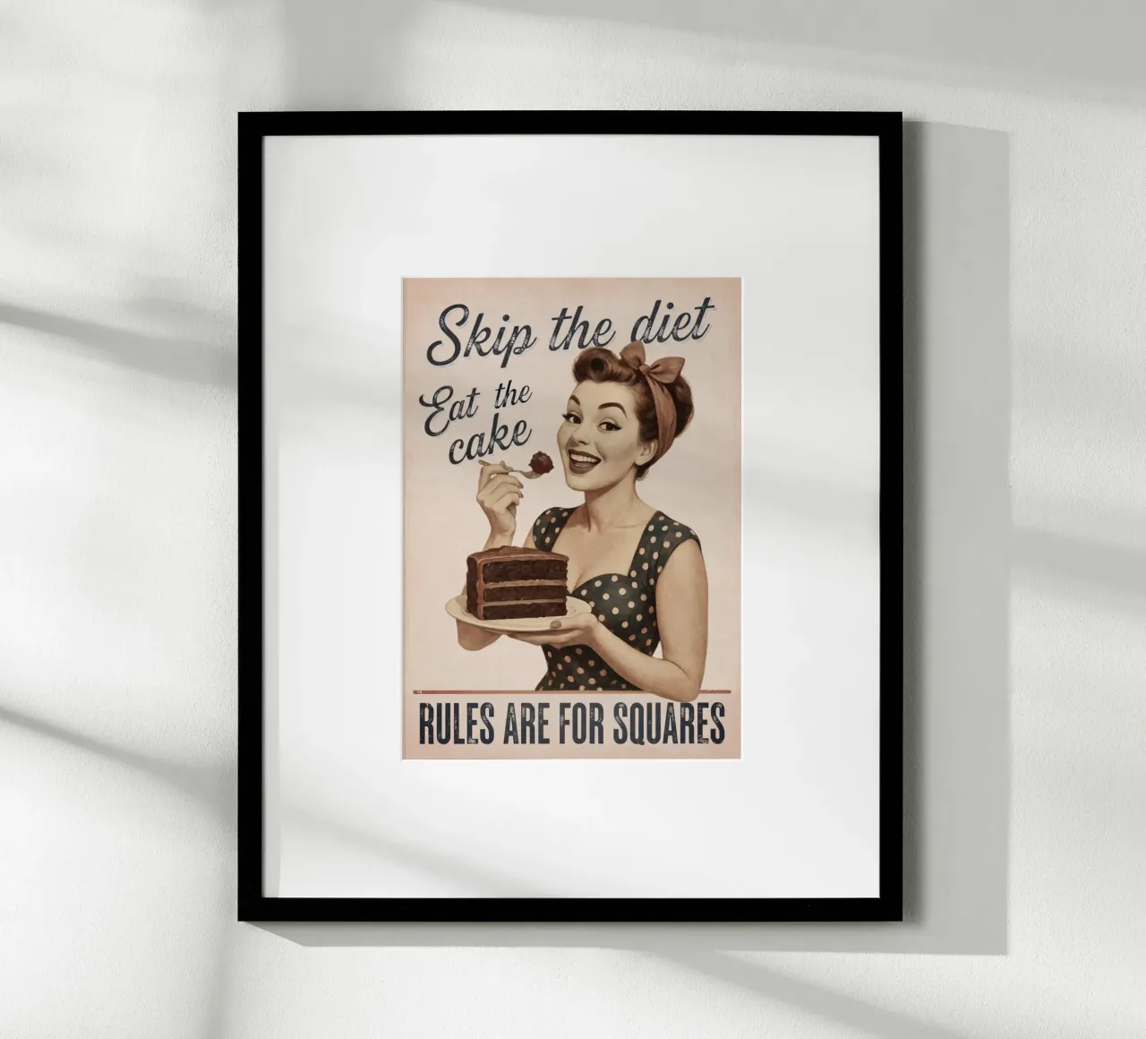 Skip the diet, eat the cake. Rules are for Squares Vintage hahnemühle by Hecate Pim Designs