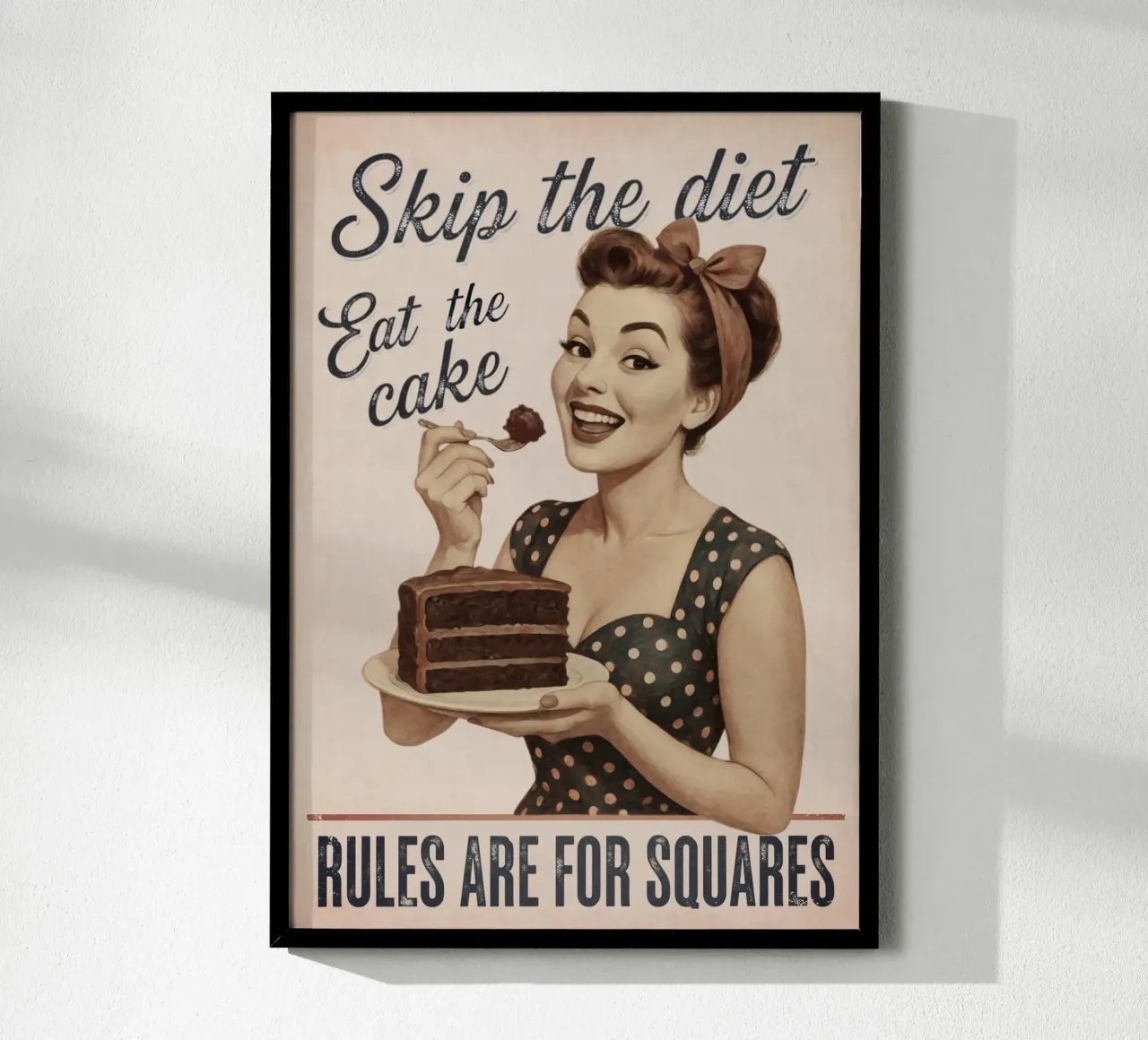 Skip the diet, eat the cake. Rules are for Squares Vintage hahnemühle by Hecate Pim Designs