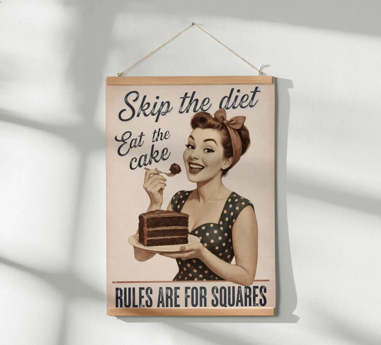 Skip the diet, eat the cake. Rules are for Squares Vintage hahnemühle by Hecate Pim Designs