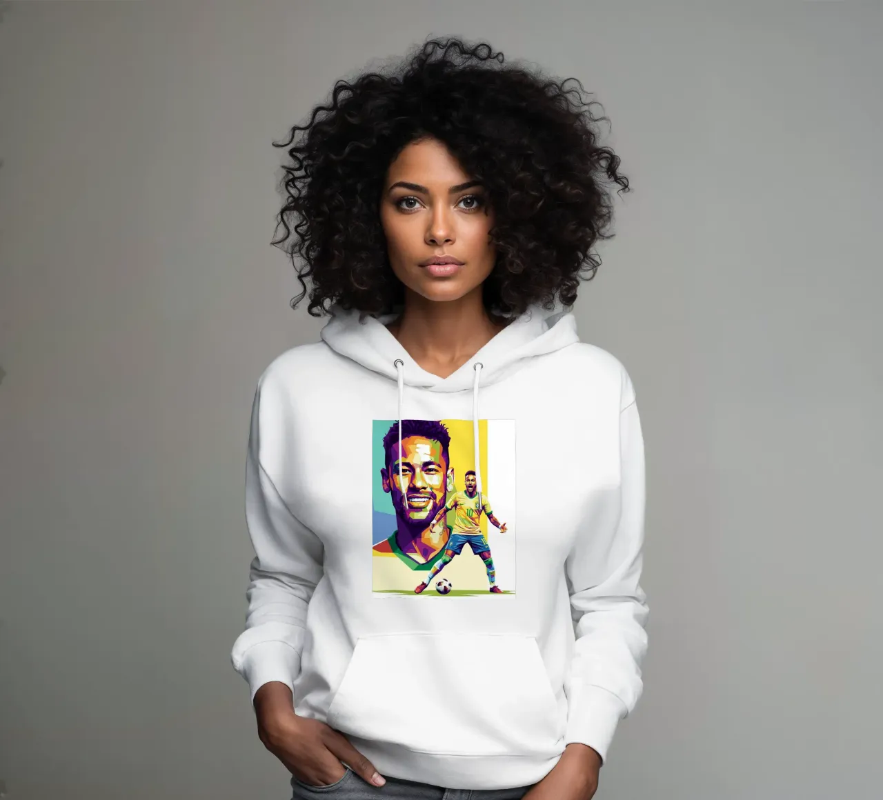 Neymar - WPAP art style (3) felpa con cappuccio da Hantamrata