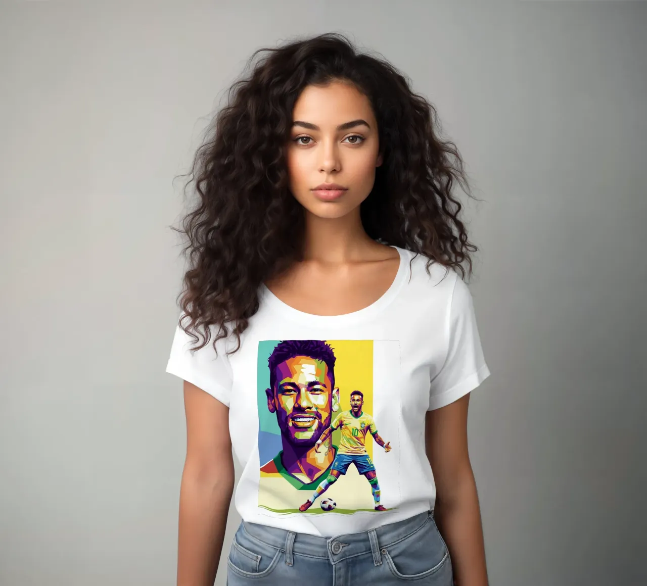 Neymar - WPAP art style (3) t-shirt da donna da Hantamrata