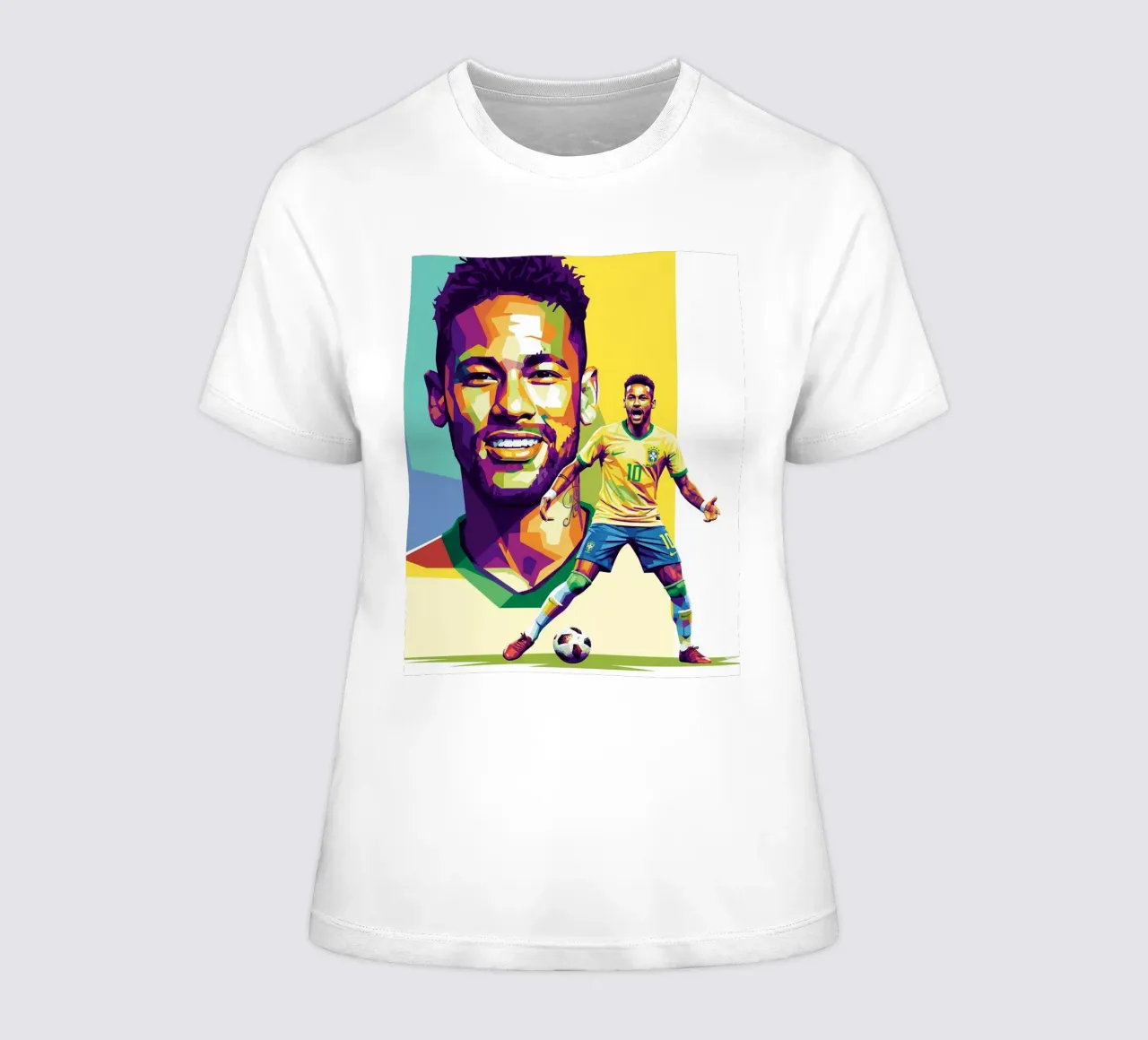 Neymar - WPAP art style (3) t-shirt da donna da Hantamrata