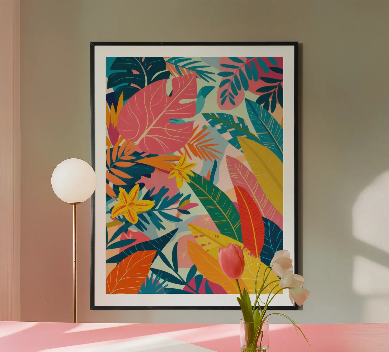 Sogno cromatico tropicale poster con telaio in plastica da Bring Haven