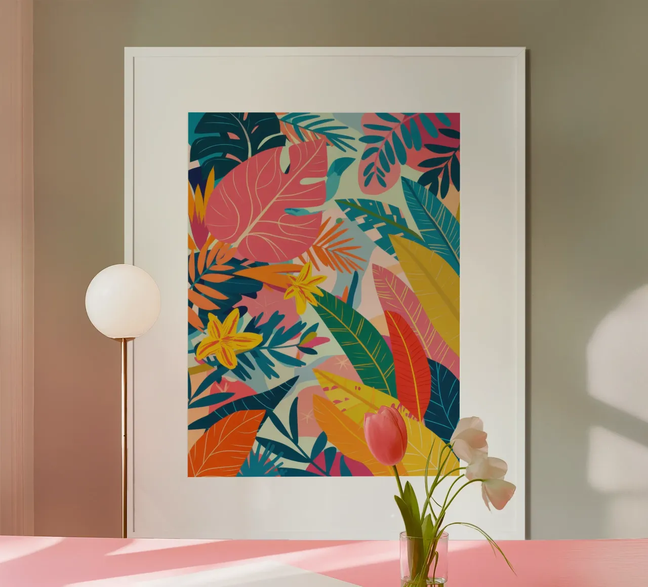 Sogno cromatico tropicale poster con telaio in plastica da Bring Haven