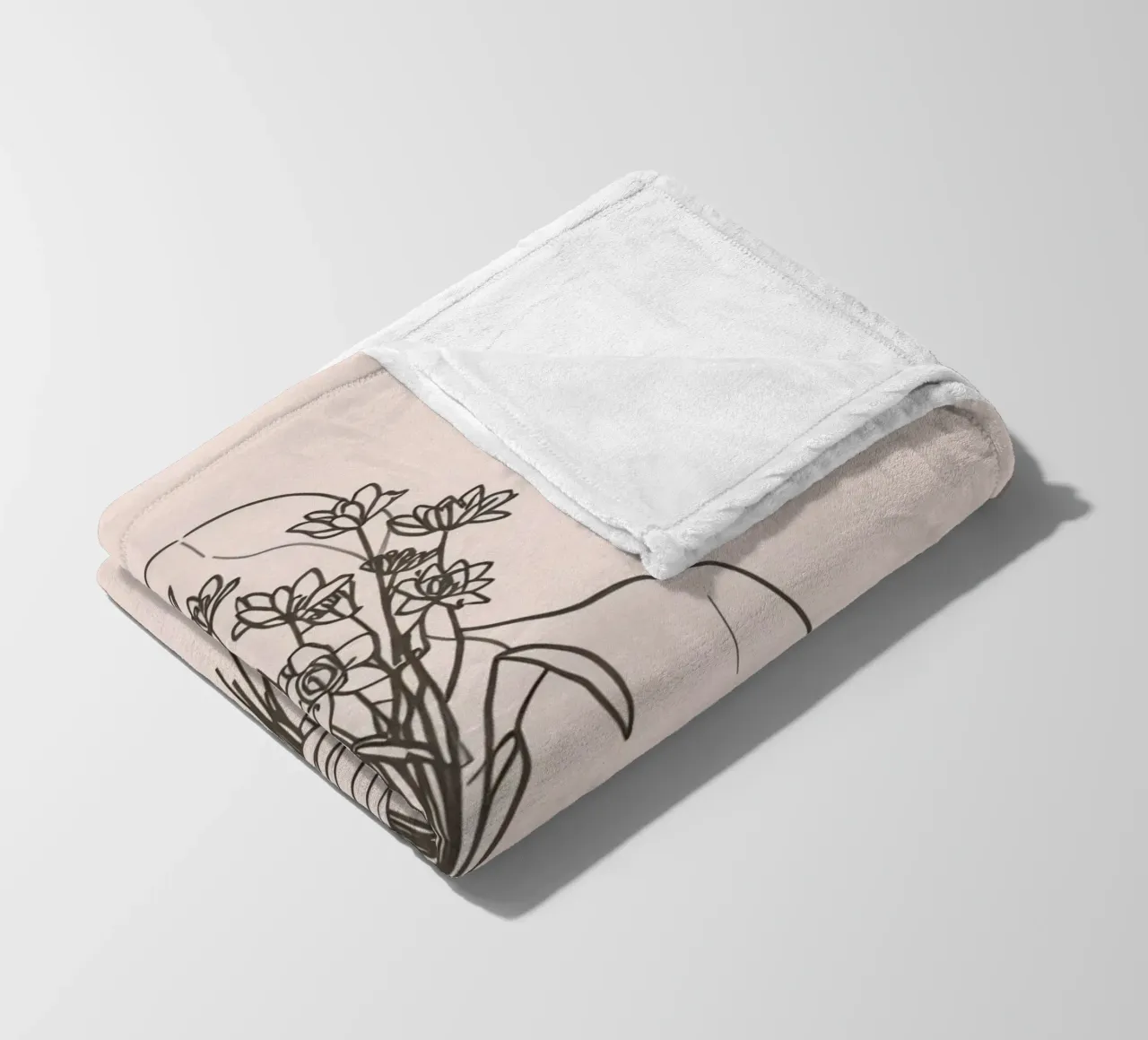 donna che tiene in mano un mazzo di fiori nascondendo il proprio volto coperta in pile da DesignDoodle