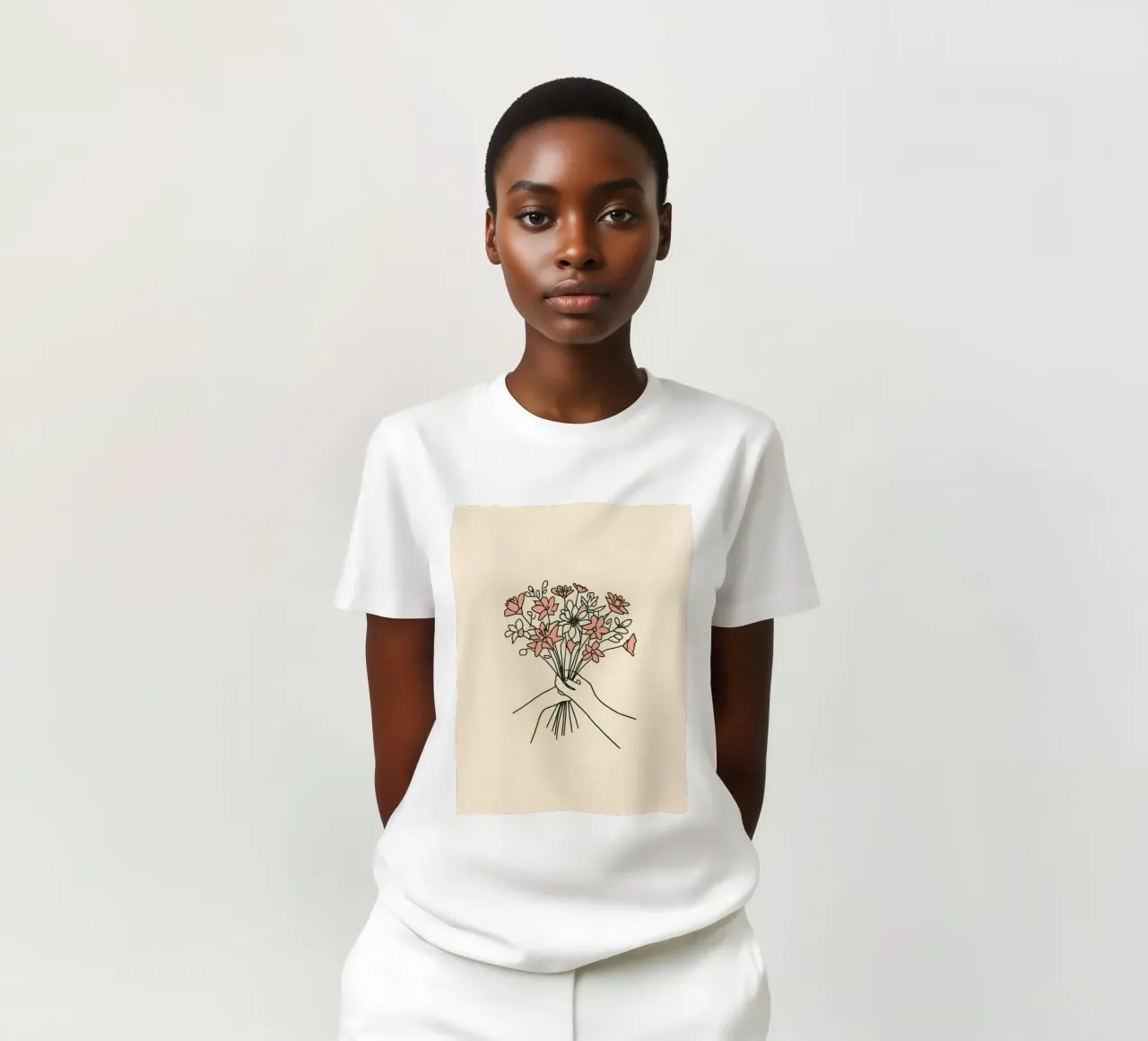 Mani che tengono un bouquet di fiori t-shirt da DesignDoodle