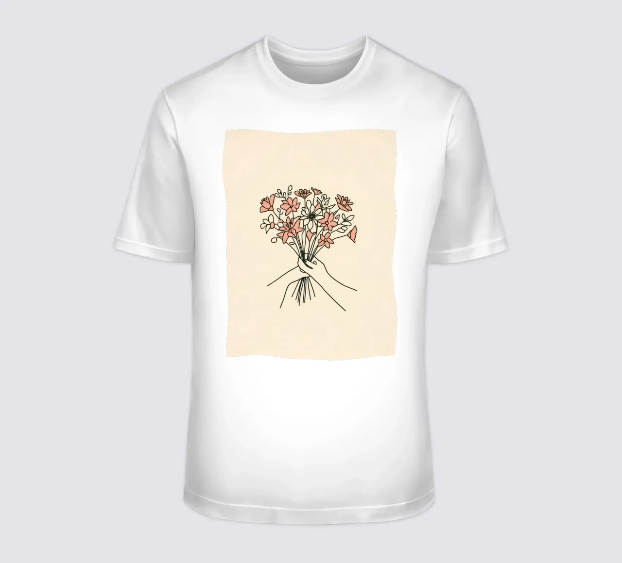 Mani che tengono un bouquet di fiori t-shirt da DesignDoodle