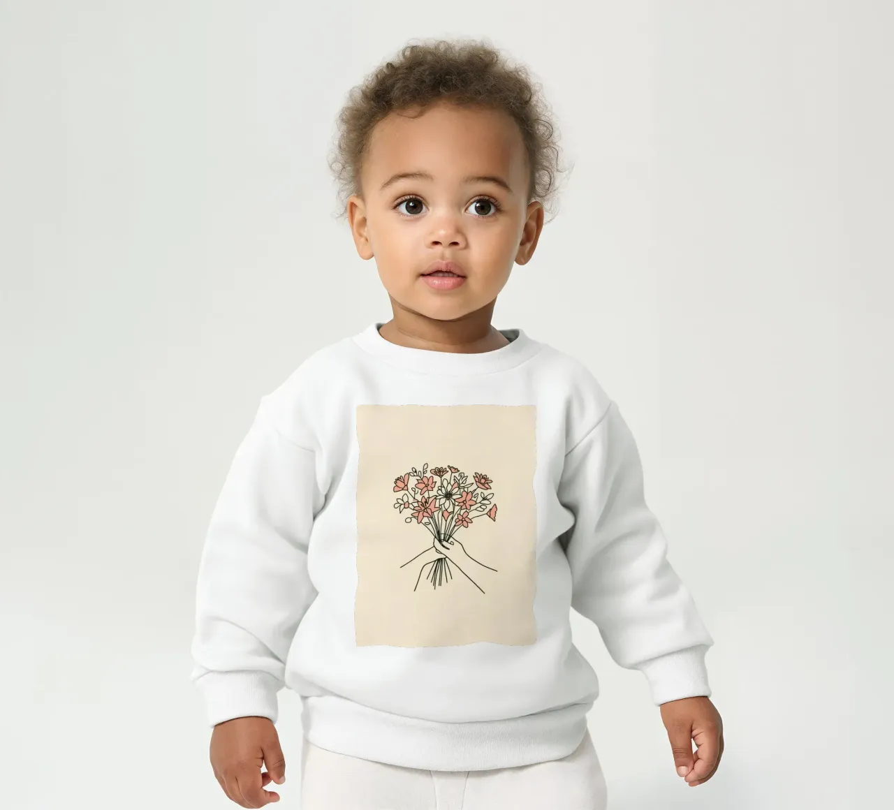 Mani che tengono un bouquet di fiori felpa neonato da DesignDoodle
