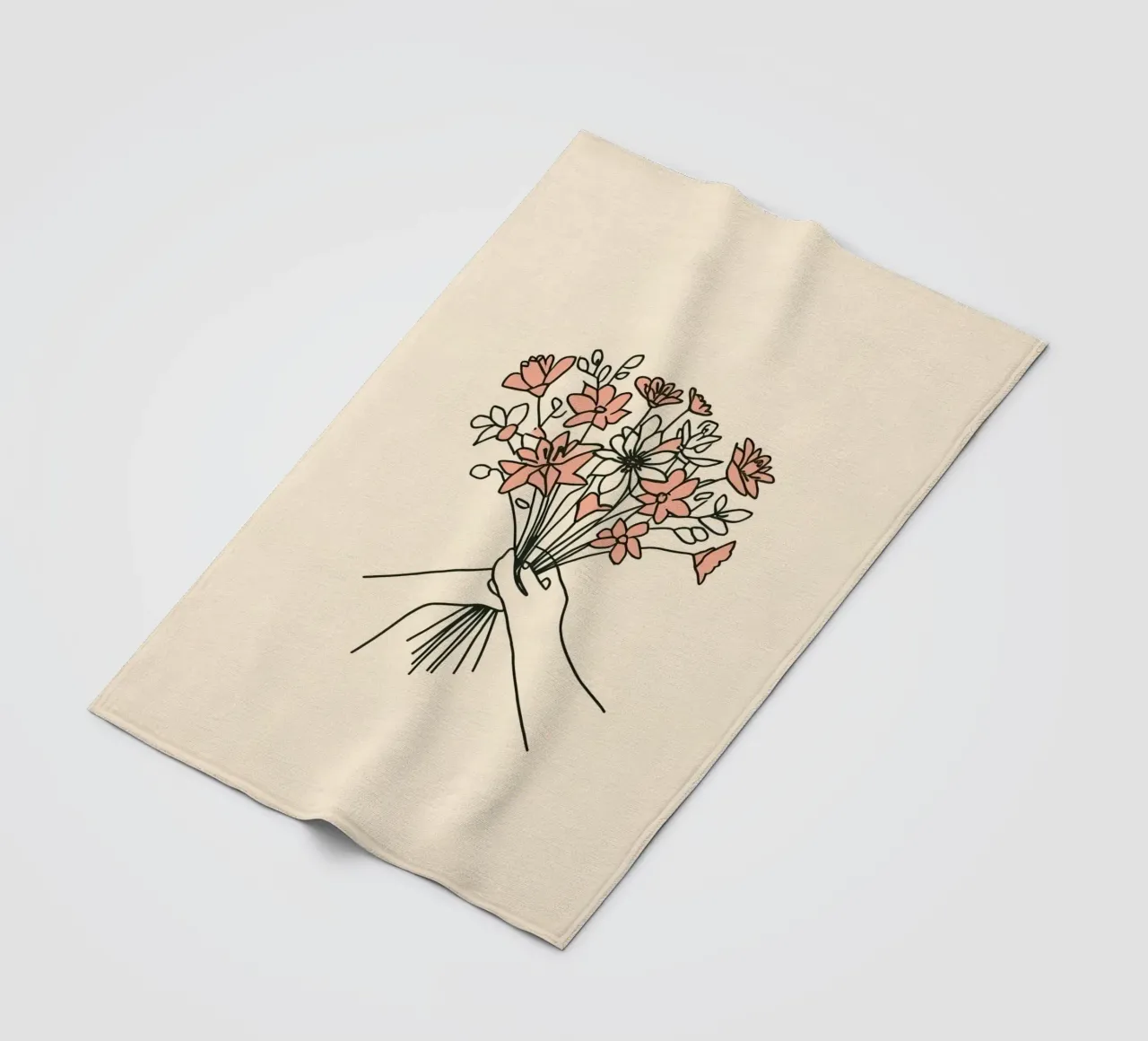 Mani che tengono un bouquet di fiori coperta in pile da DesignDoodle